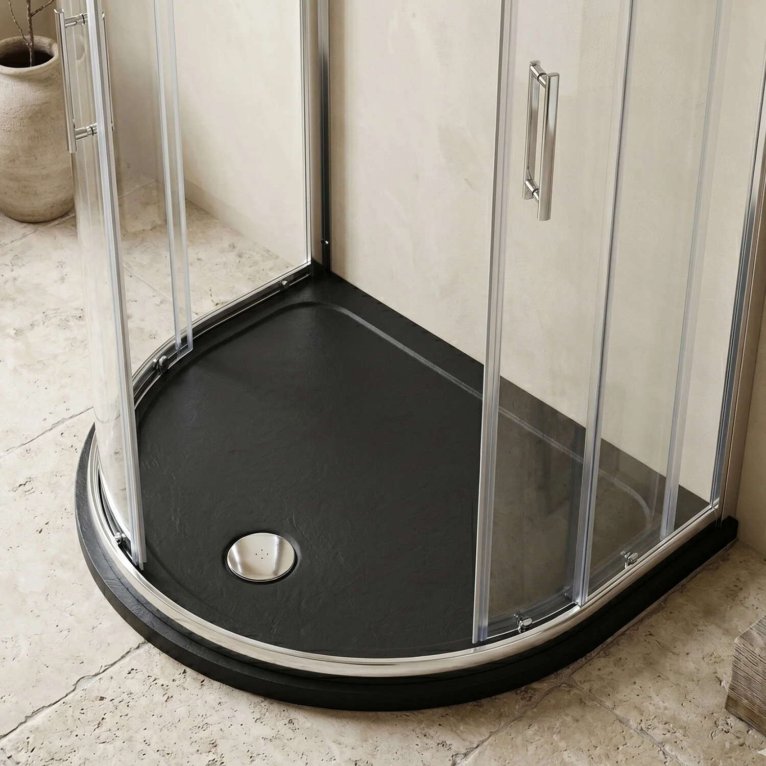 Balterley Shower Tray D Shape, 1050mm - Available in White and Slate Grey - Image 2