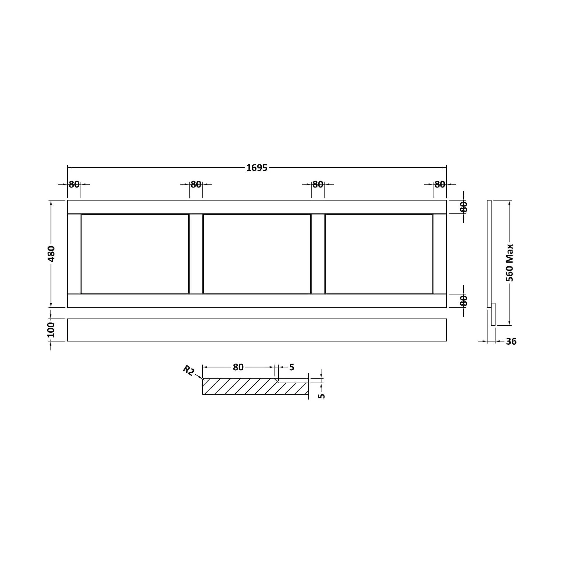 1700mm Front Panel WGSAND - Image 2