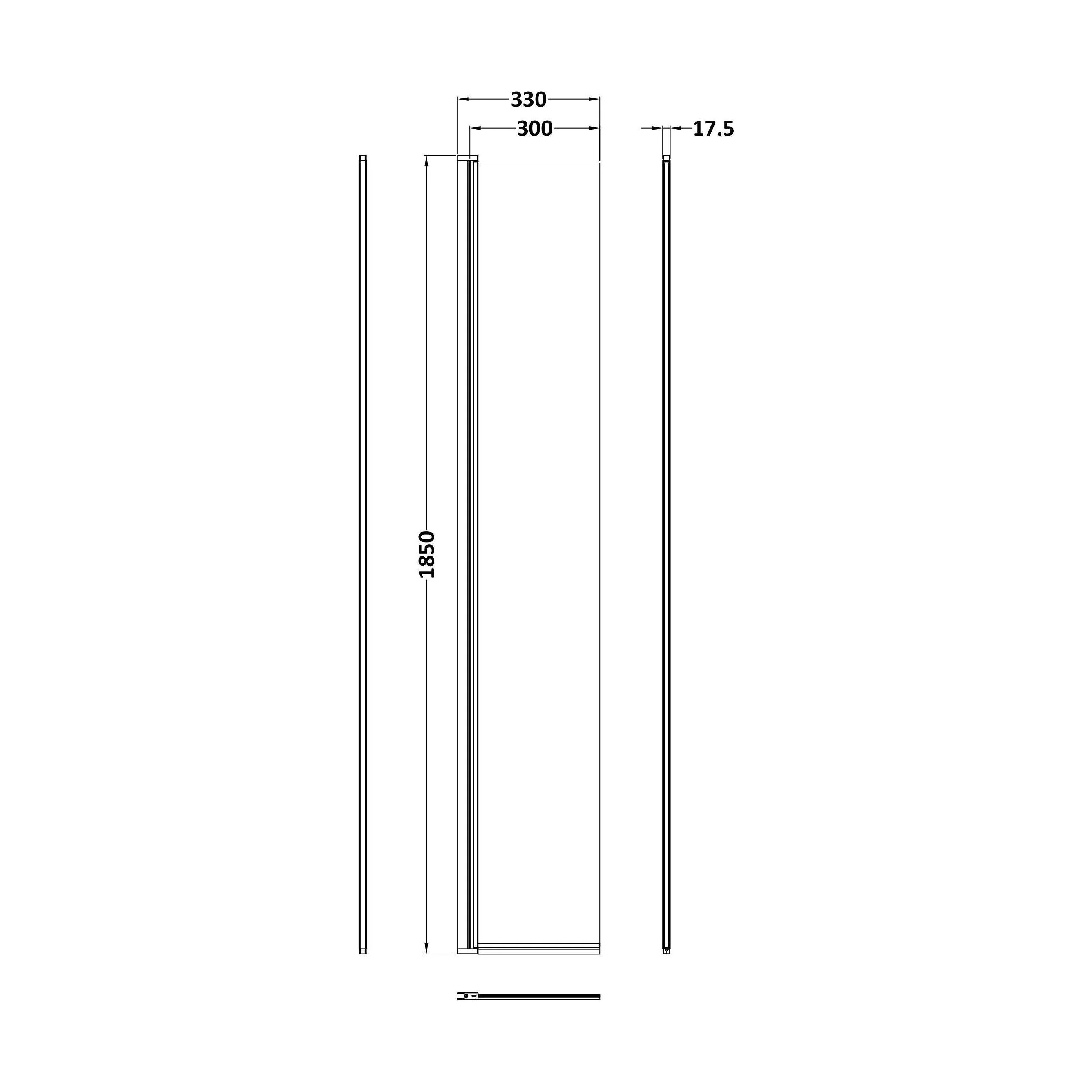 1850 x 300 x 8mm Hinged Return Screen - Image 2