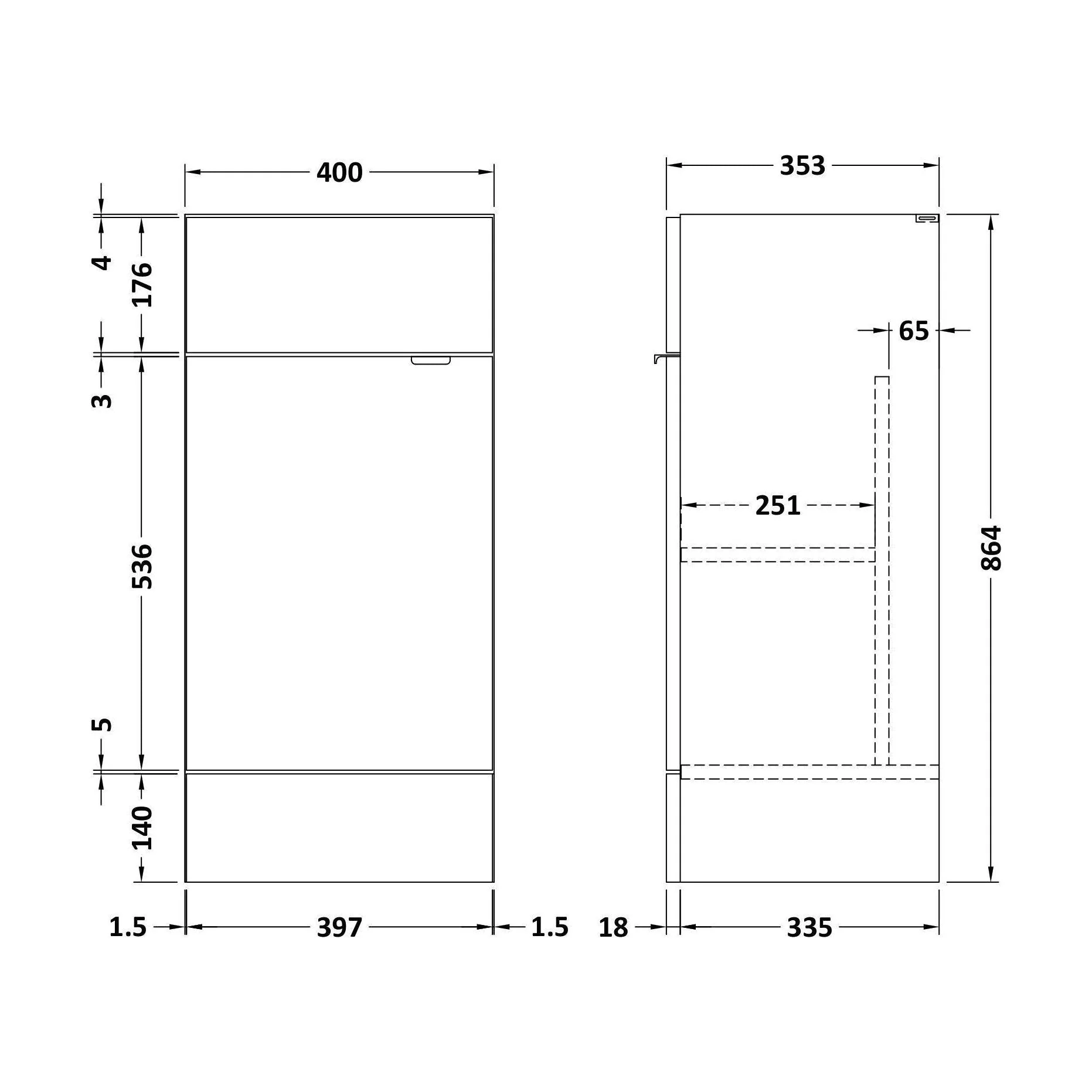 400 Vanity Unit Full Depth - Image 2