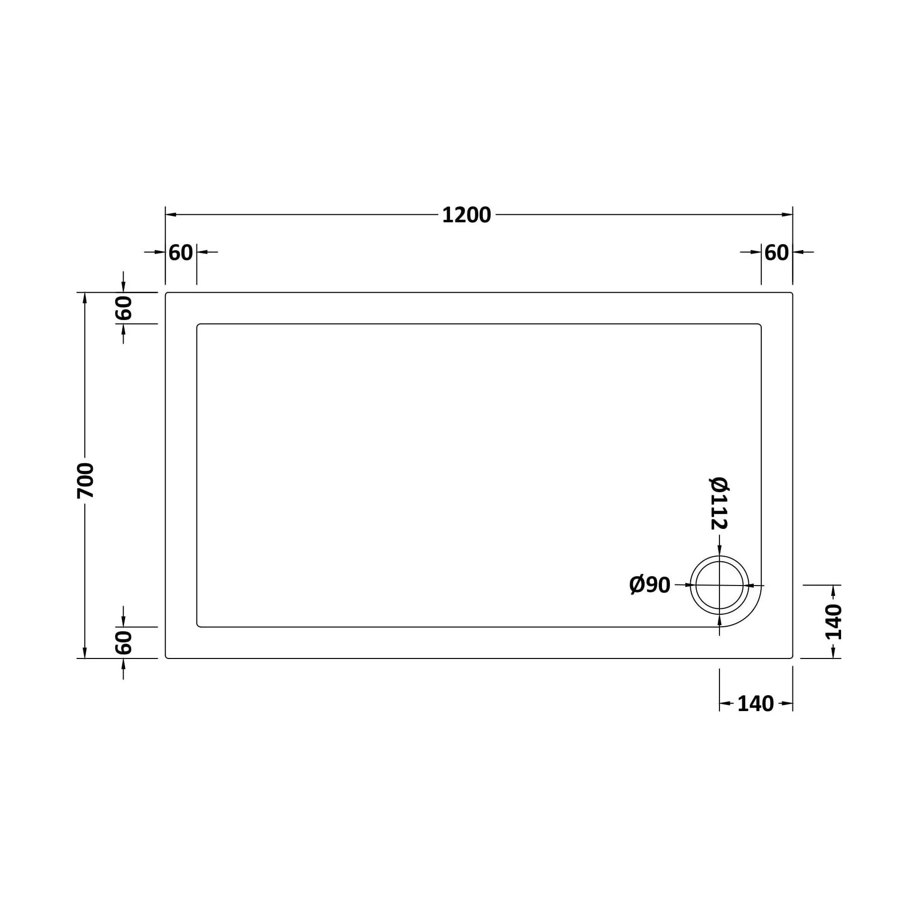 Balterley Shower Tray Modern Rectangular 40mm Profile Slimline, White or Grey - Multiple Sizes Available - Image 147