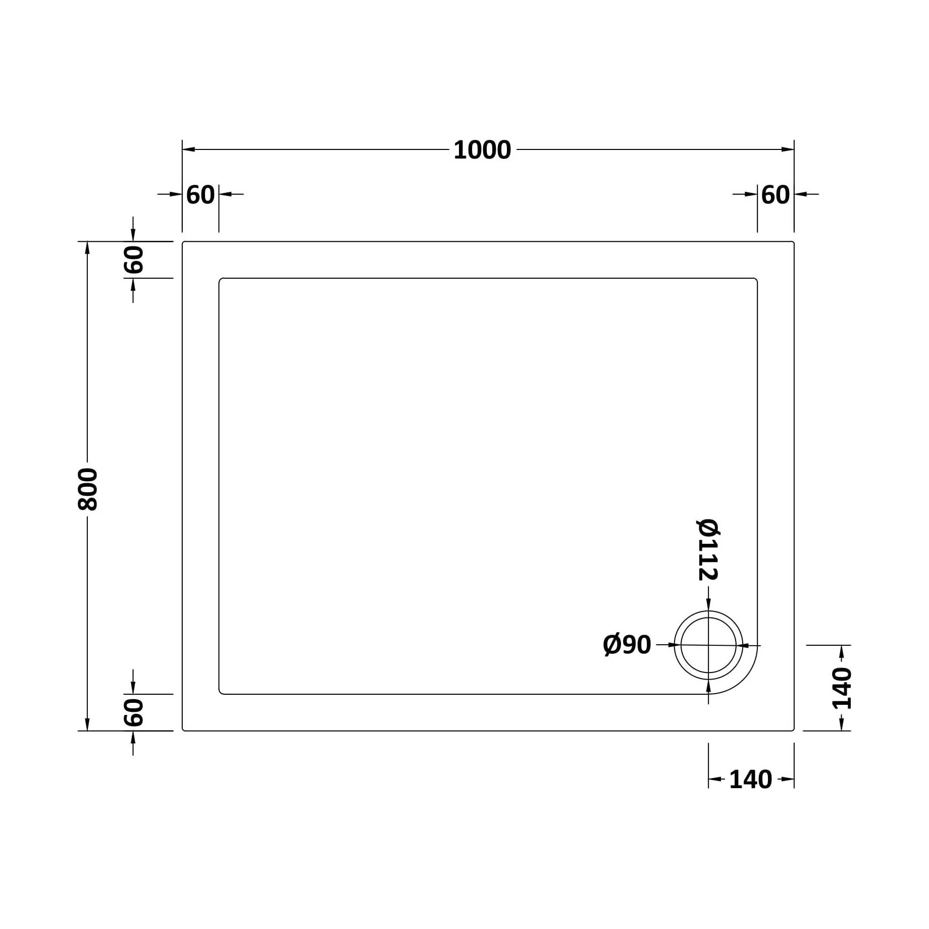 Balterley Shower Tray Modern Rectangular 40mm Profile Slimline, White or Grey - Multiple Sizes Available - Image 149