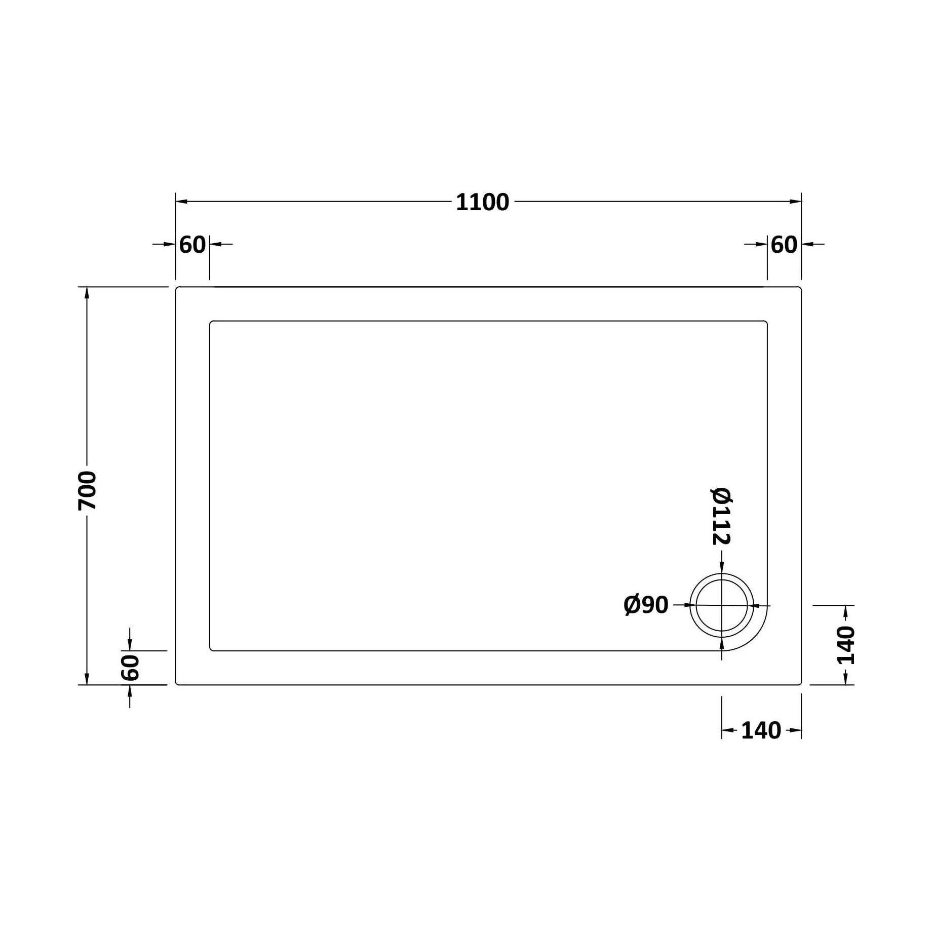 Balterley Shower Tray Modern Rectangular 40mm Profile Slimline, White or Grey - Multiple Sizes Available - Image 151