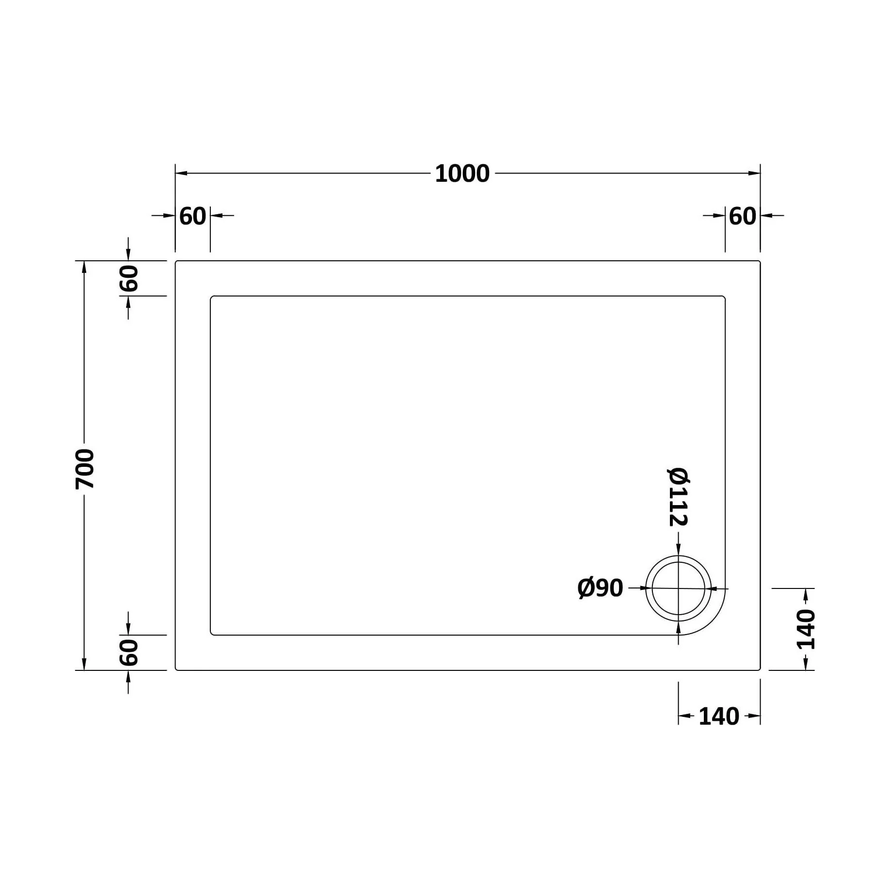 Balterley Shower Tray Modern Rectangular 40mm Profile Slimline, White or Grey - Multiple Sizes Available - Image 155