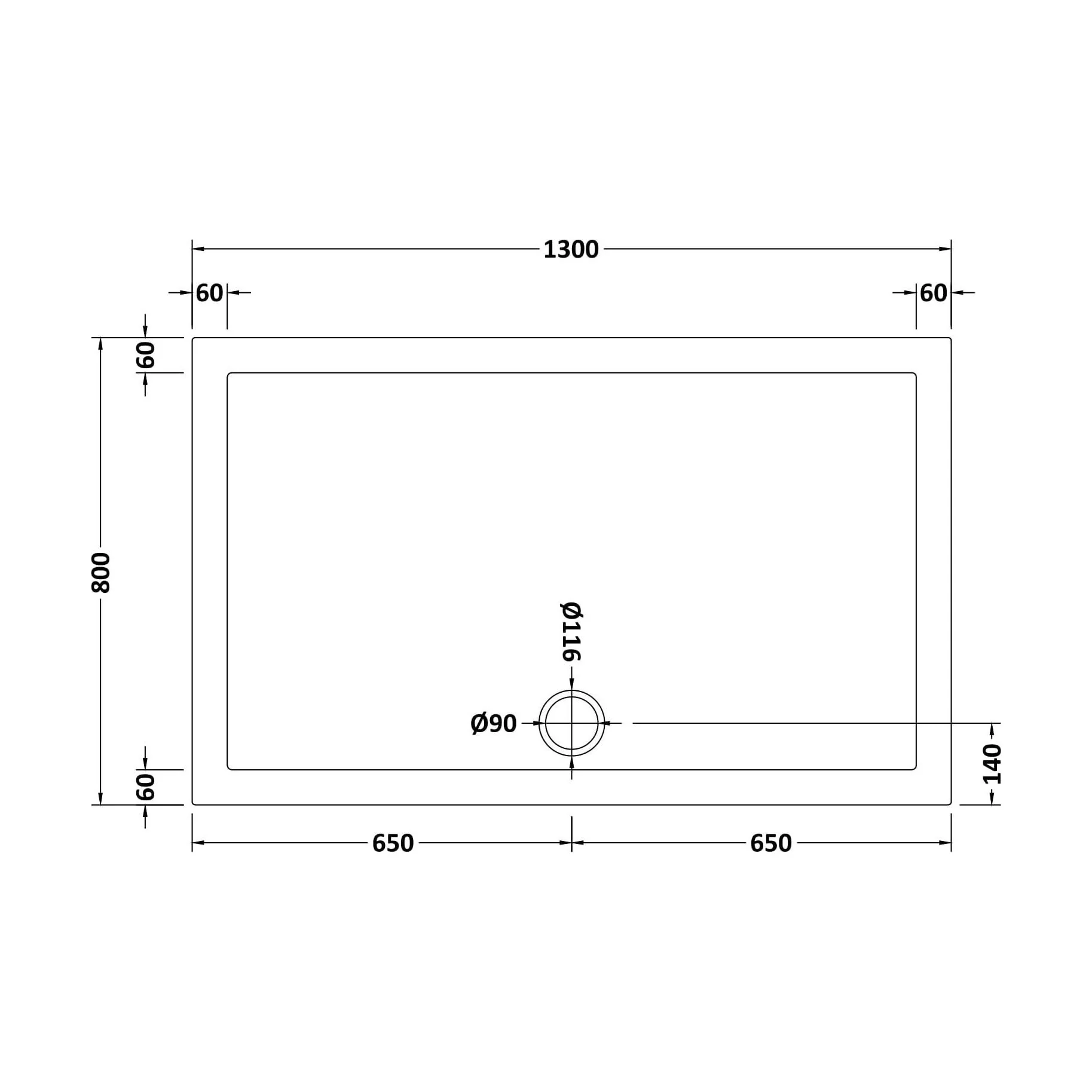 Balterley Shower Tray Modern Rectangular 40mm Profile Slimline, White or Grey - Multiple Sizes Available - Image 160