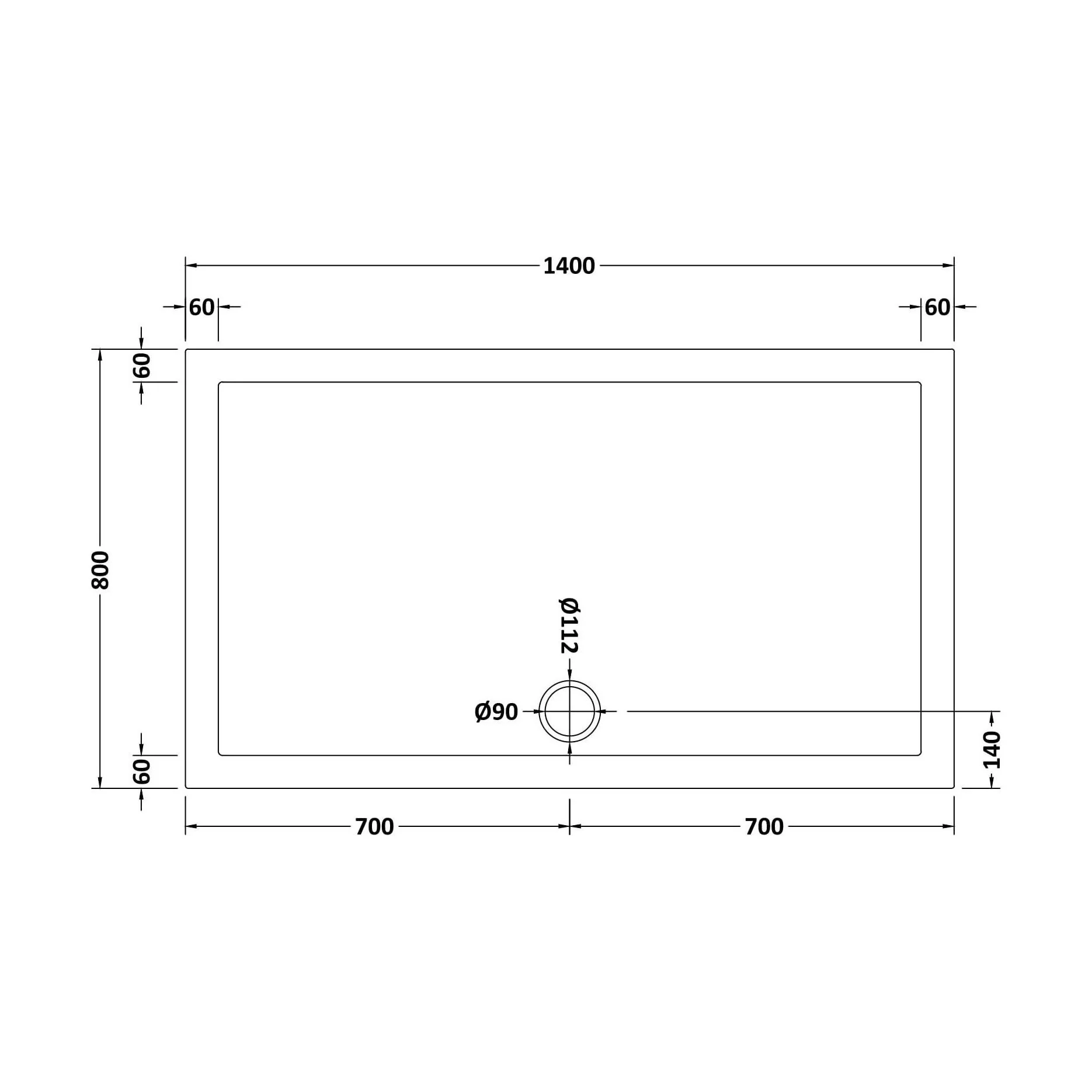 Balterley Shower Tray Modern Rectangular 40mm Profile Slimline, White or Grey - Multiple Sizes Available - Image 163