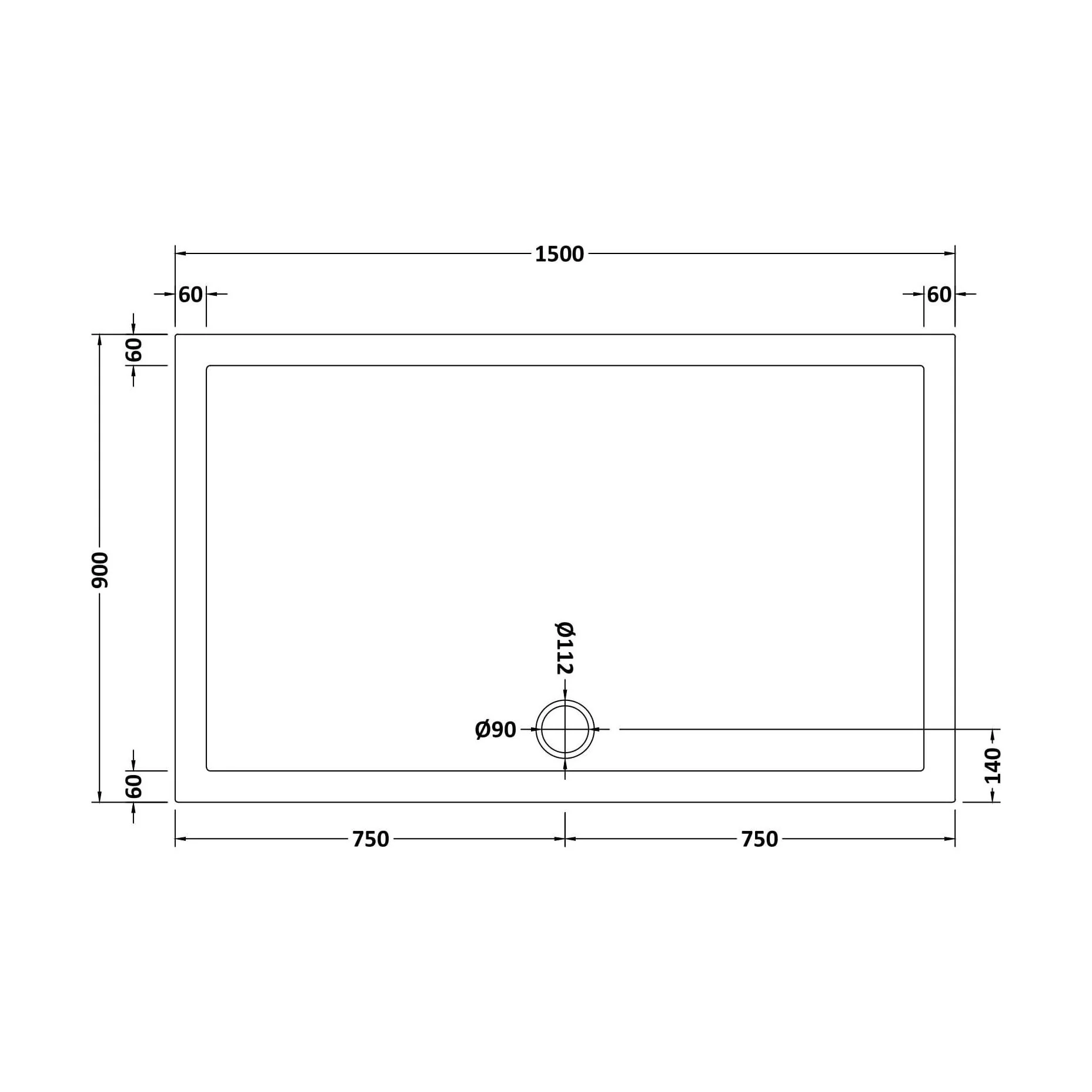 Balterley Shower Tray Modern Rectangular 40mm Profile Slimline, White or Grey - Multiple Sizes Available - Image 167