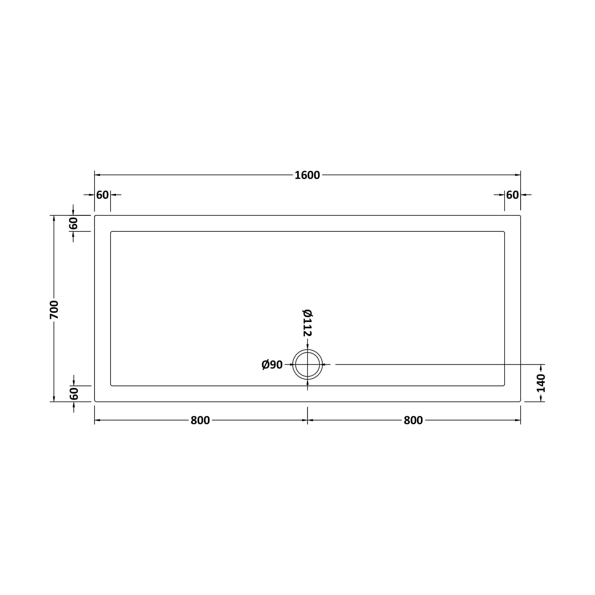 Balterley Shower Tray Modern Rectangular 40mm Profile Slimline, White or Grey - Multiple Sizes Available - Image 168