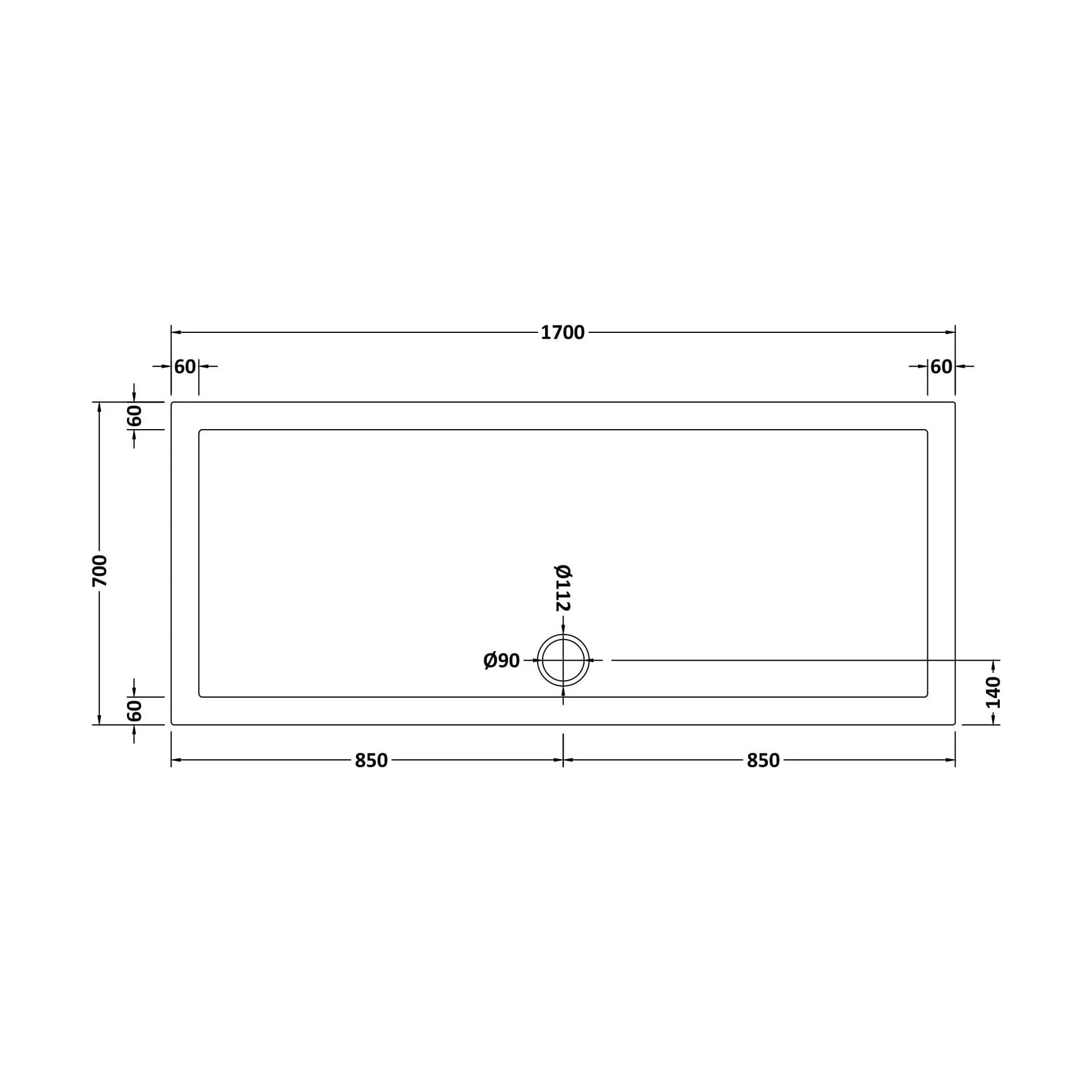 Balterley Shower Tray Modern Rectangular 40mm Profile Slimline, White or Grey - Multiple Sizes Available - Image 172