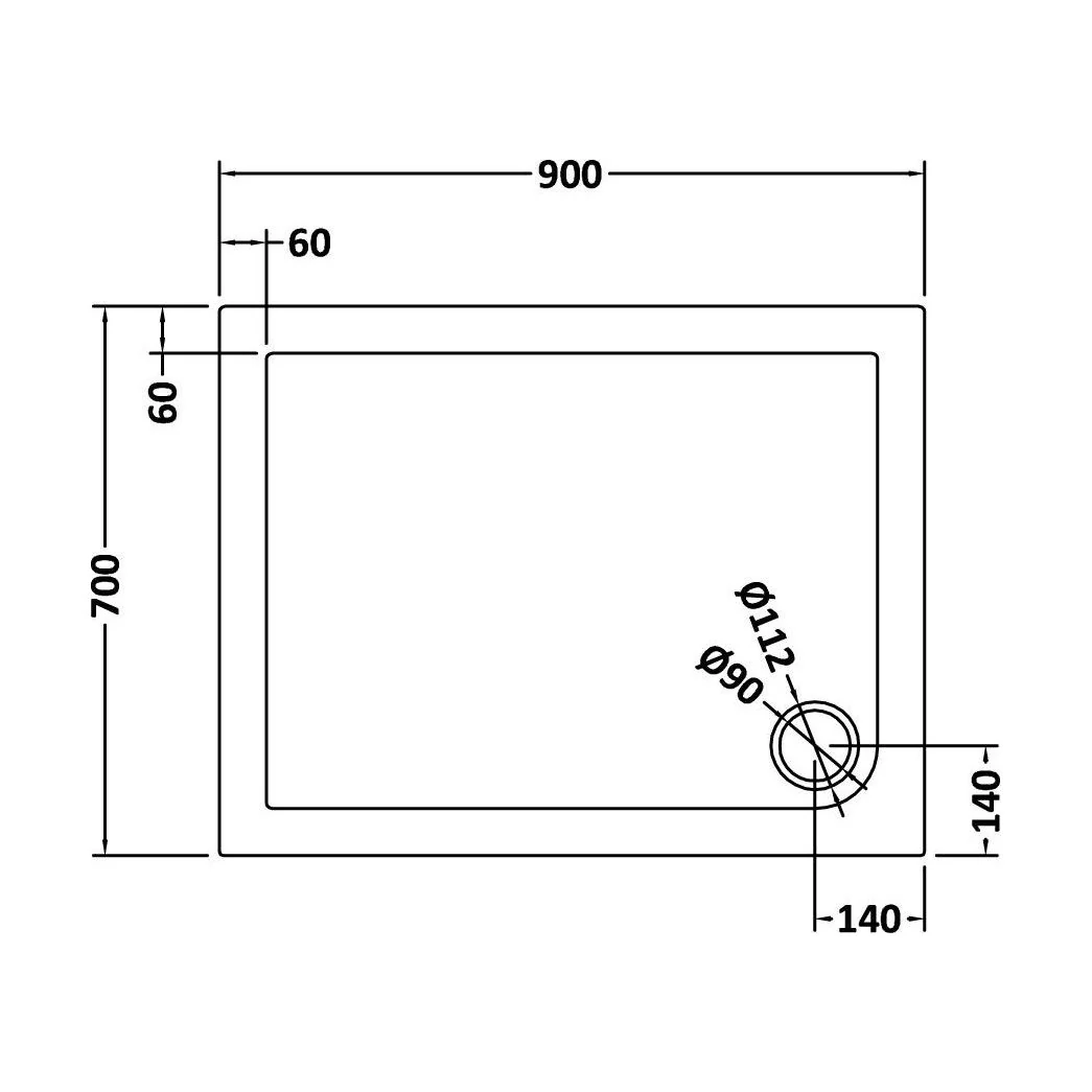 Balterley Shower Tray Modern Rectangular 40mm Profile Slimline, White or Grey - Multiple Sizes Available - Image 178