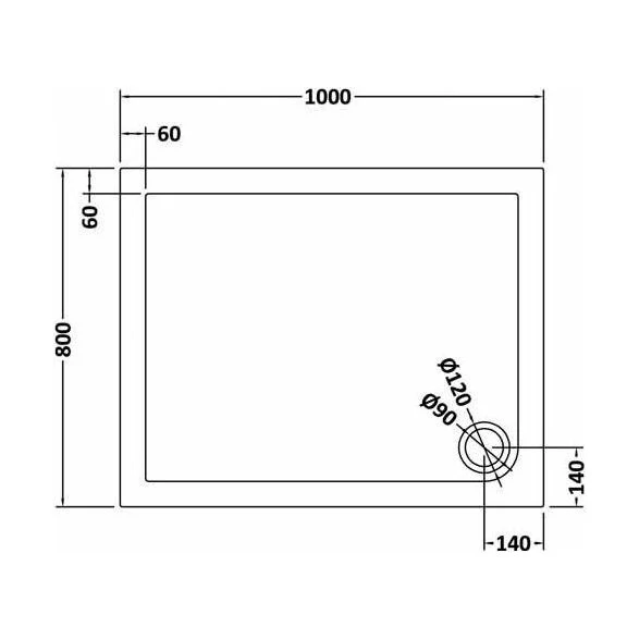 Balterley Shower Tray Modern Rectangular 40mm Profile Slimline, White or Grey - Multiple Sizes Available - Image 183
