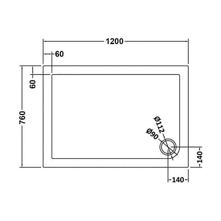 Balterley Shower Tray Modern Rectangular 40mm Profile Slimline, White or Grey - Multiple Sizes Available - Image 190