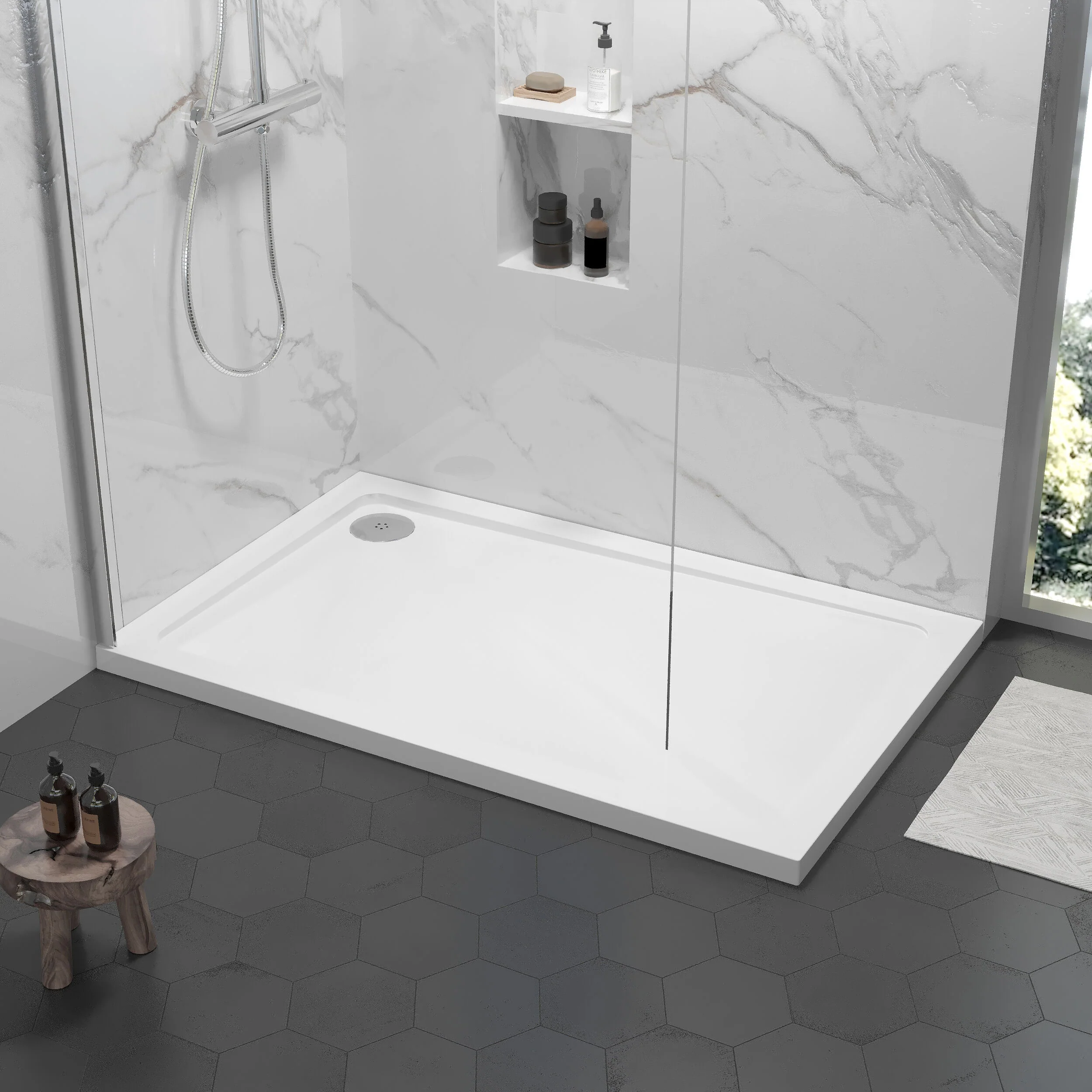 Balterley Shower Tray Modern Rectangular 40mm Profile Slimline, White or Grey - Multiple Sizes Available - Image 20