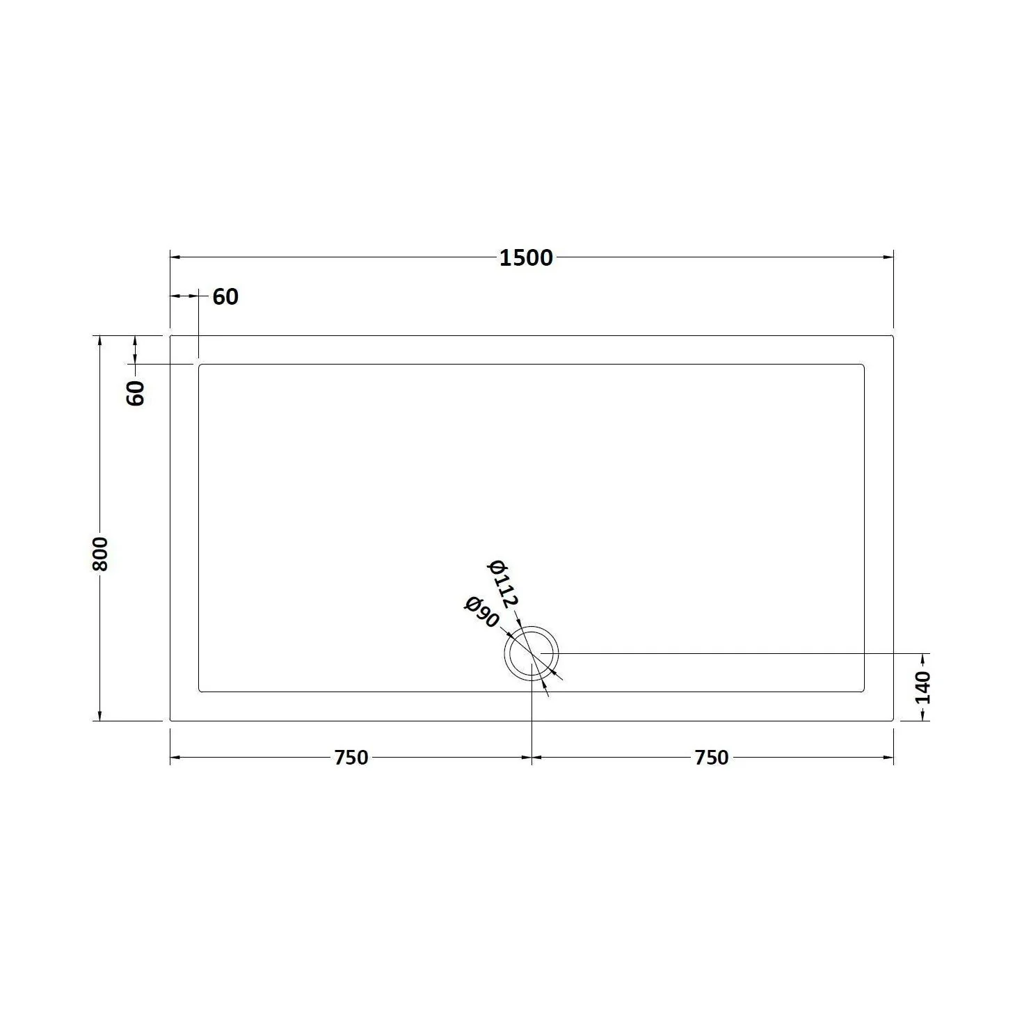 Balterley Shower Tray Modern Rectangular 40mm Profile Slimline, White or Grey - Multiple Sizes Available - Image 201