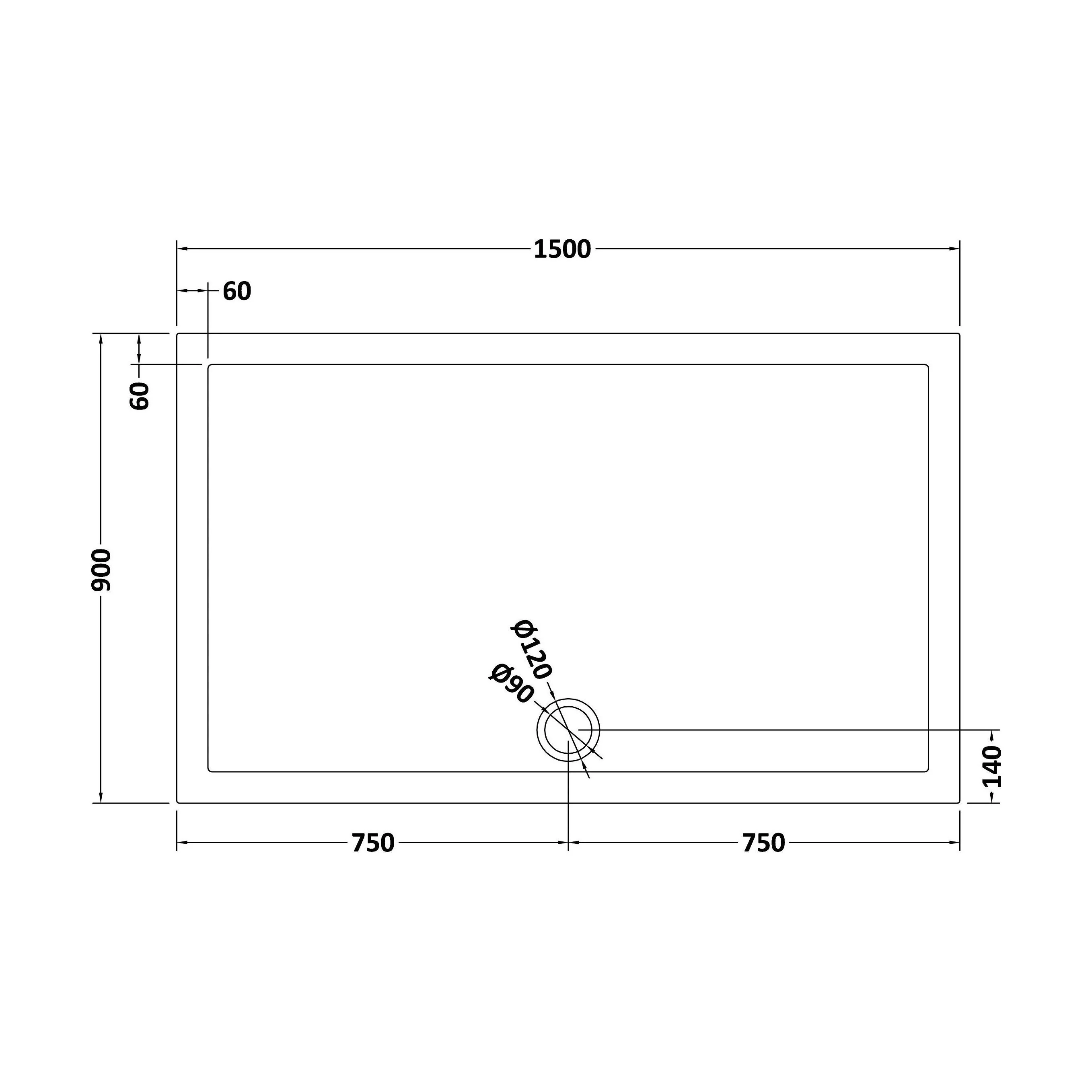 Balterley Shower Tray Modern Rectangular 40mm Profile Slimline, White or Grey - Multiple Sizes Available - Image 202