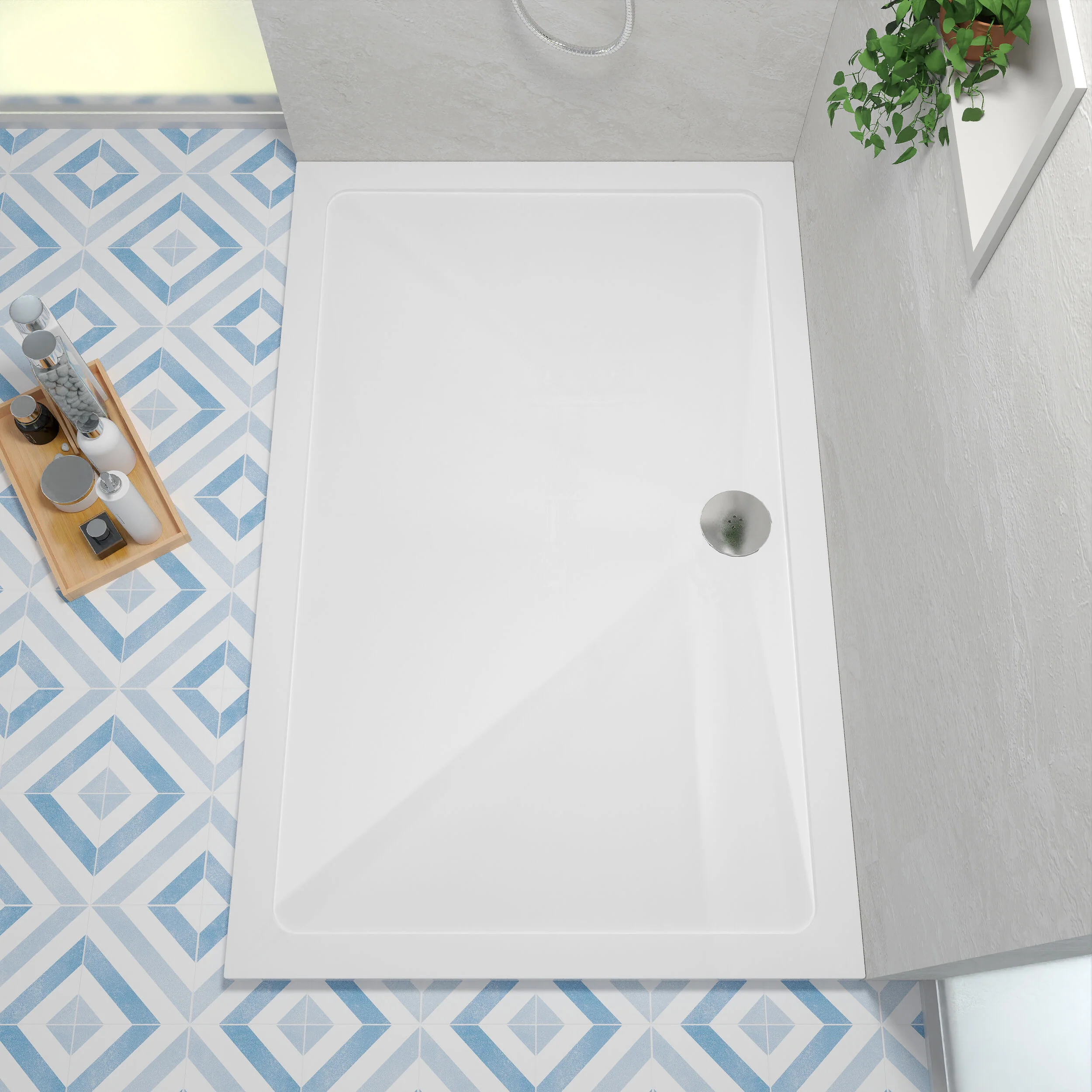 Balterley Shower Tray Modern Rectangular 40mm Profile Slimline, White or Grey - Multiple Sizes Available - Image 30