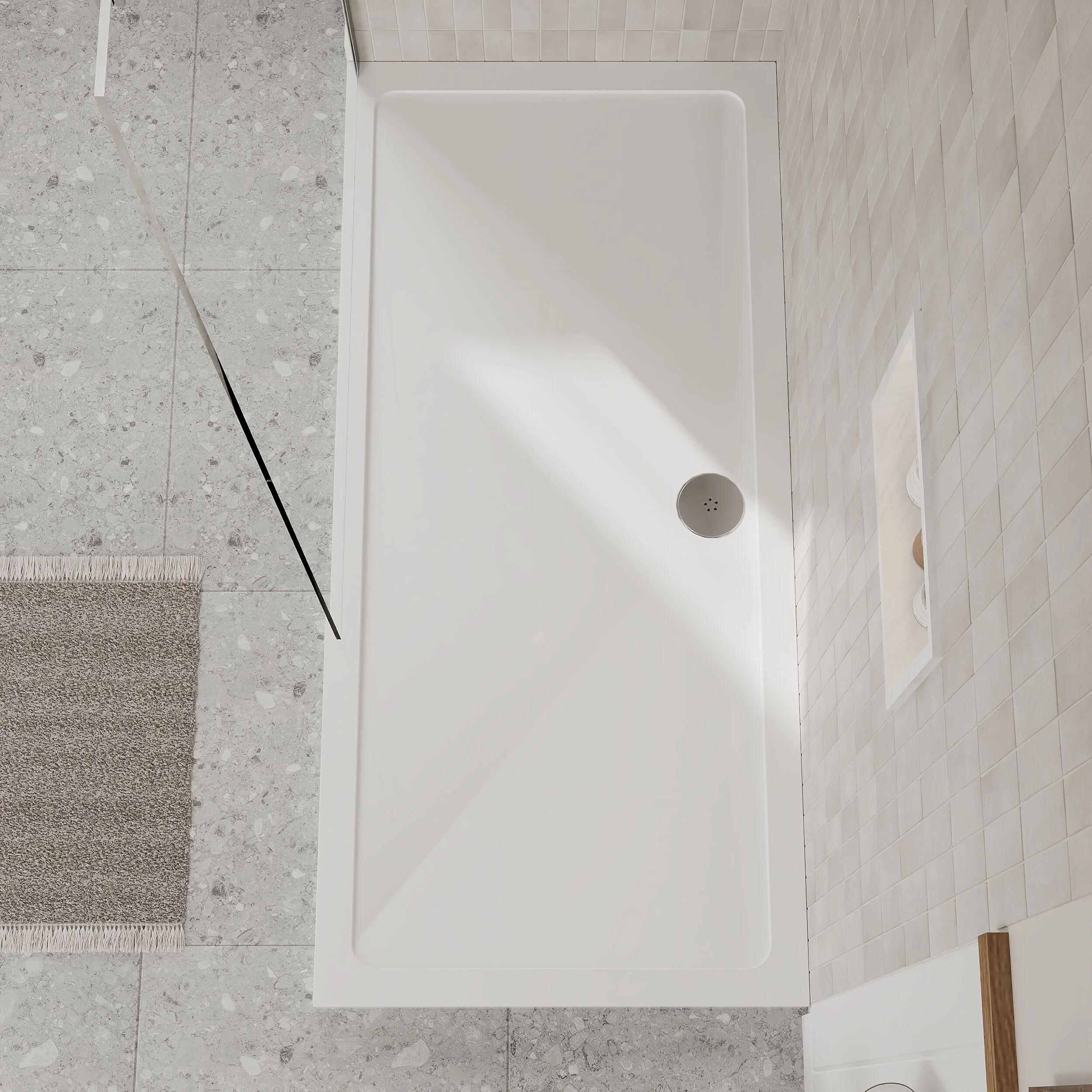Balterley Shower Tray Modern Rectangular 40mm Profile Slimline, White or Grey - Multiple Sizes Available - Image 40