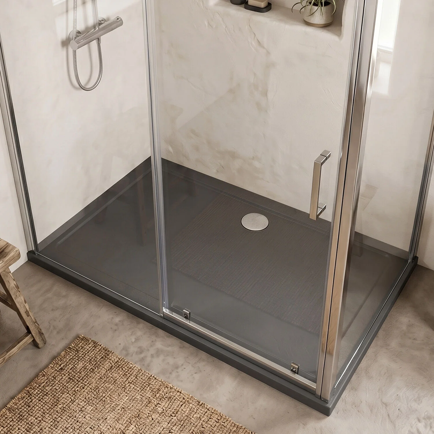 Balterley Shower Tray Modern Rectangular 40mm Profile Slimline, White or Grey - Multiple Sizes Available - Image 8