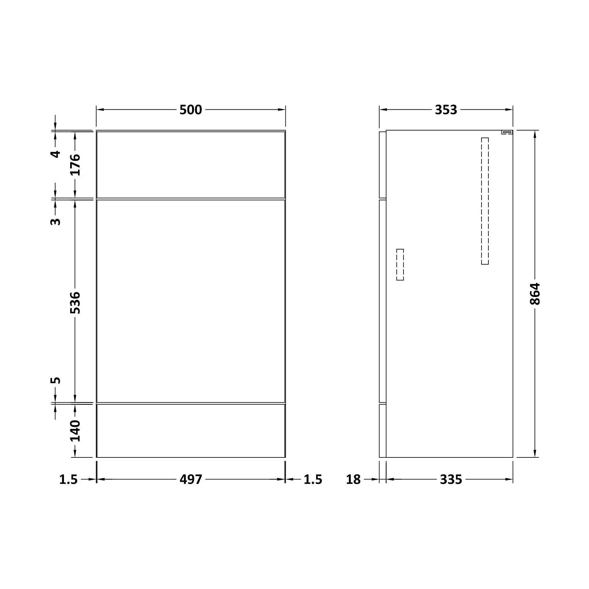 500 W.C. Unit Full Depth - Image 2