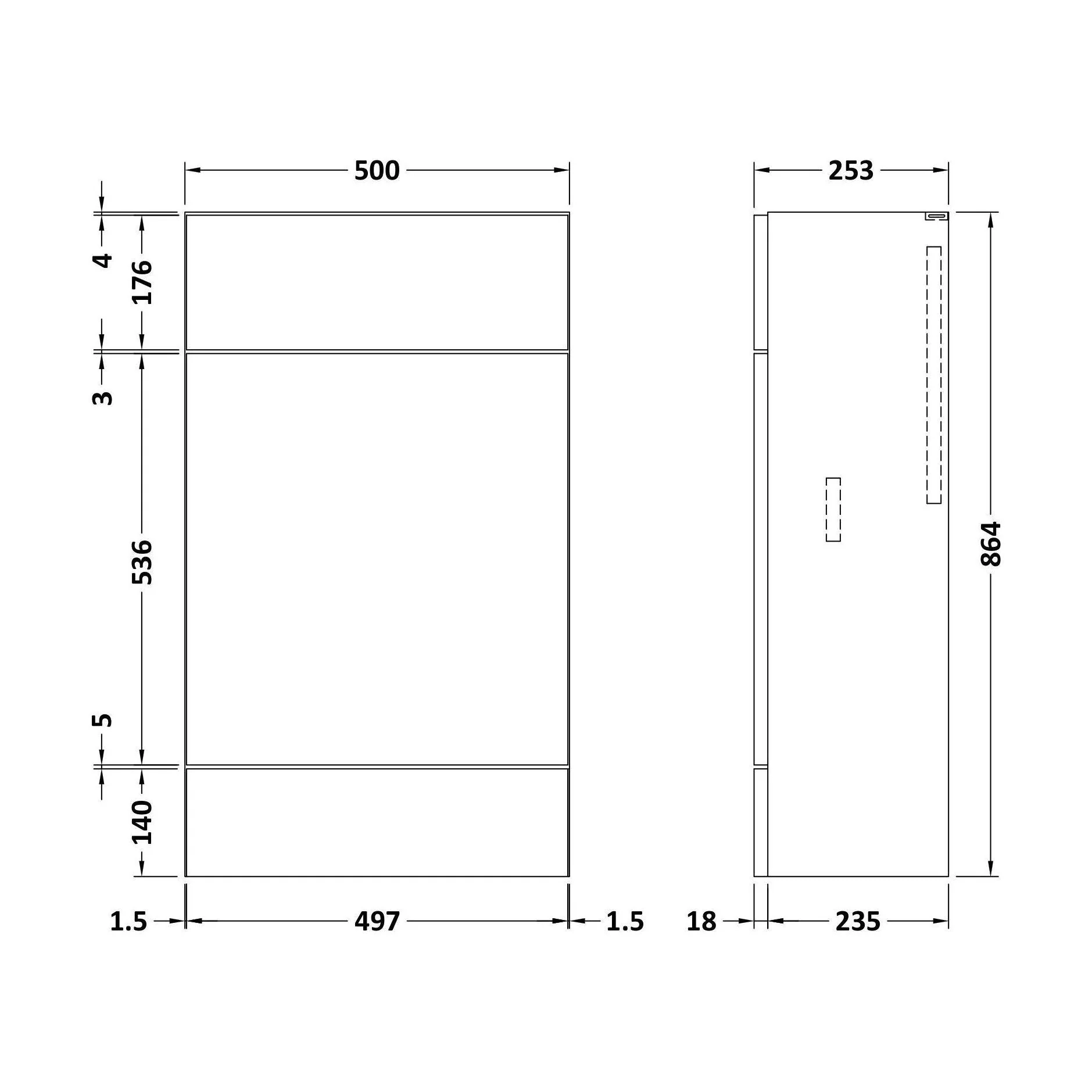 500 WC Unit (255mm Deep) - Image 2