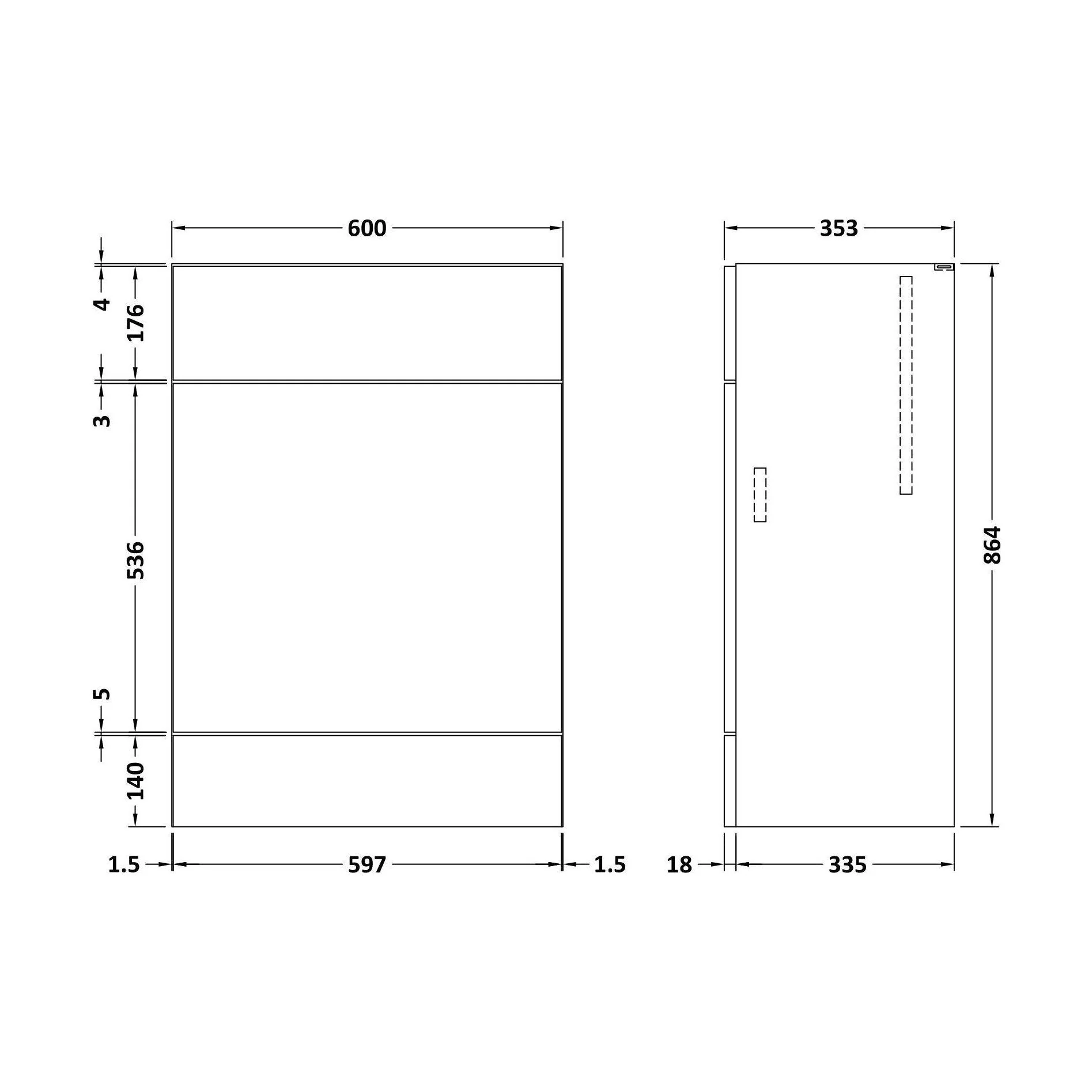 600 W.C. Unit Full Depth - Image 2