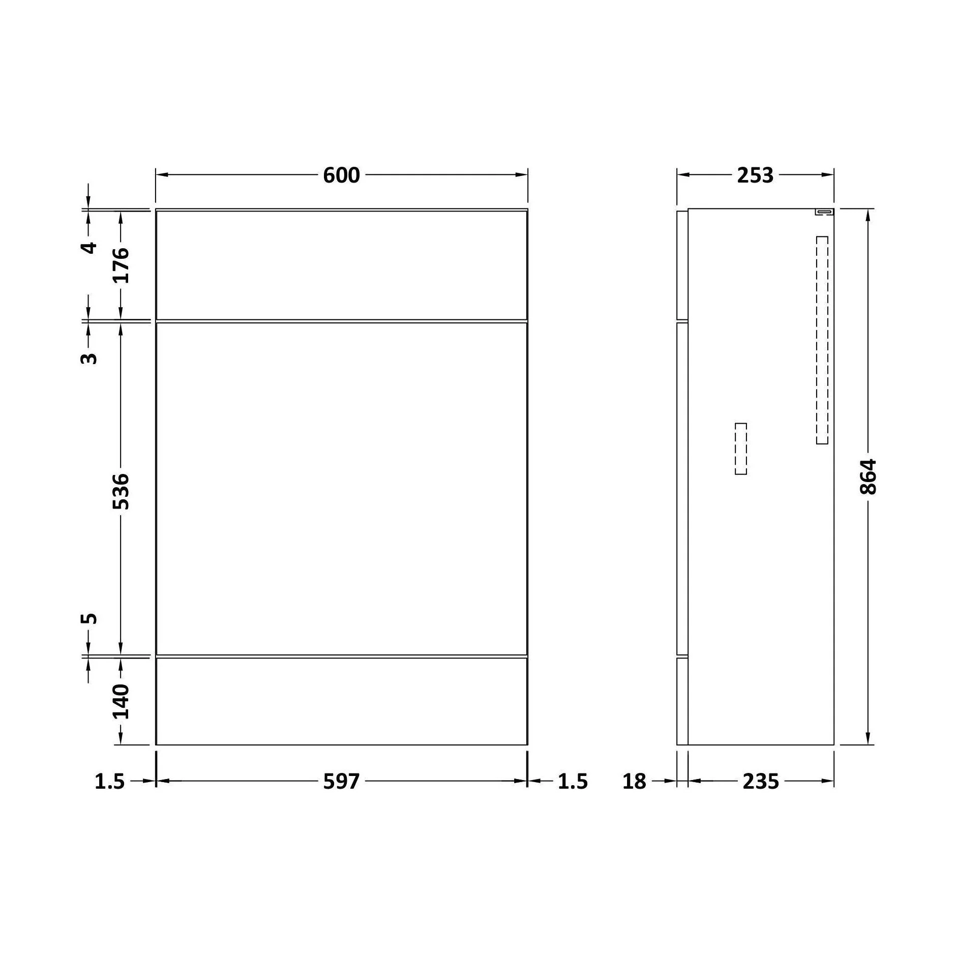 600 WC Unit (255mm Deep) - Image 2