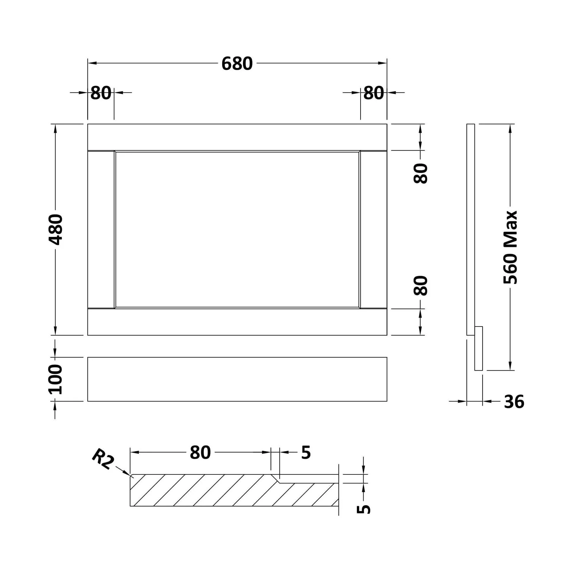 700mm End Panel WGSAND - Image 2