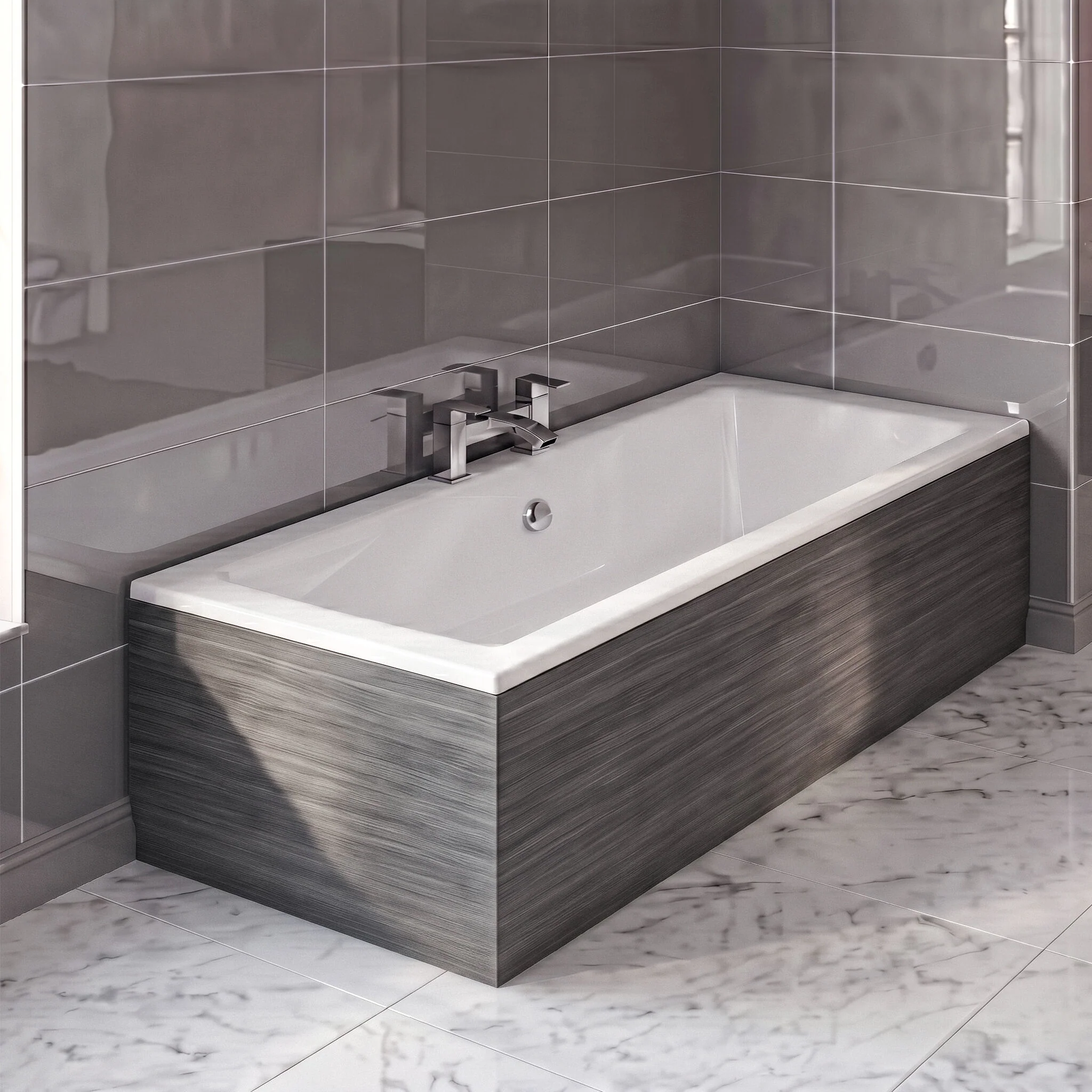 Contemporary 700mm Square Bath End Panel - Choice of Colour - Image 16