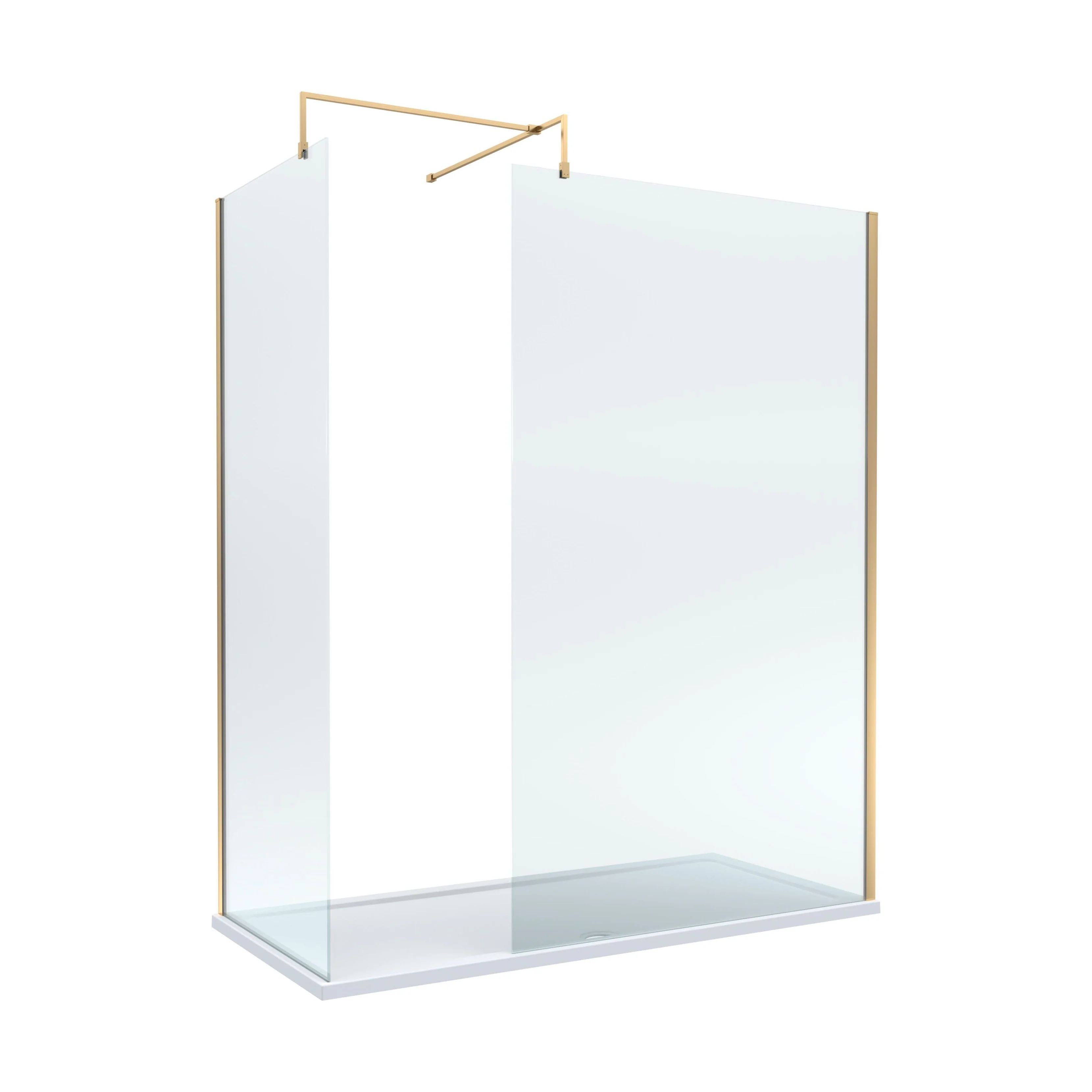 Contemporary 8mm Glass Walk In Wetroom Screens and Shower Tray - Choice of Size and Finish - Image 24
