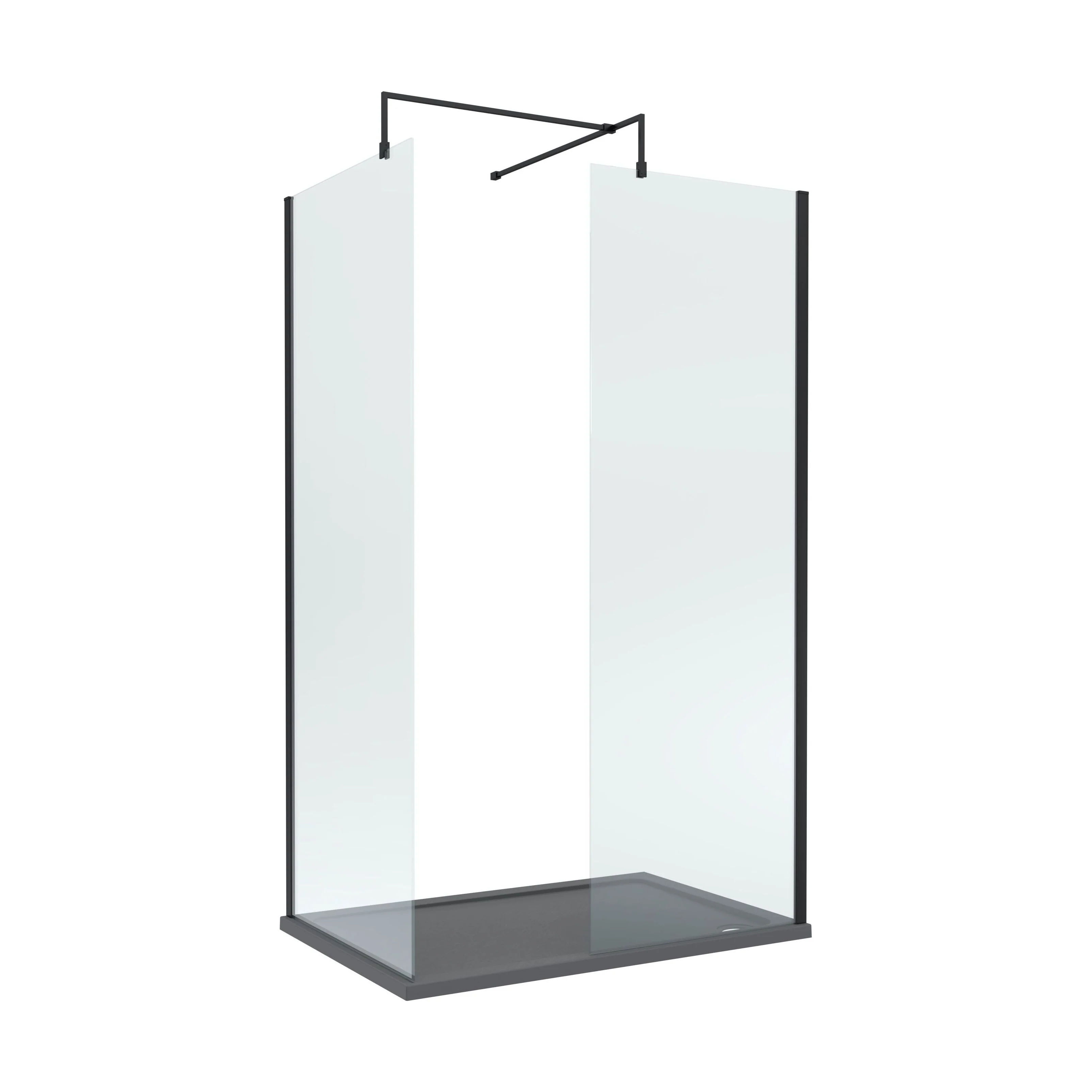 Contemporary 8mm Glass Walk In Wetroom Screens and Shower Tray - Choice of Size and Finish - Image 35