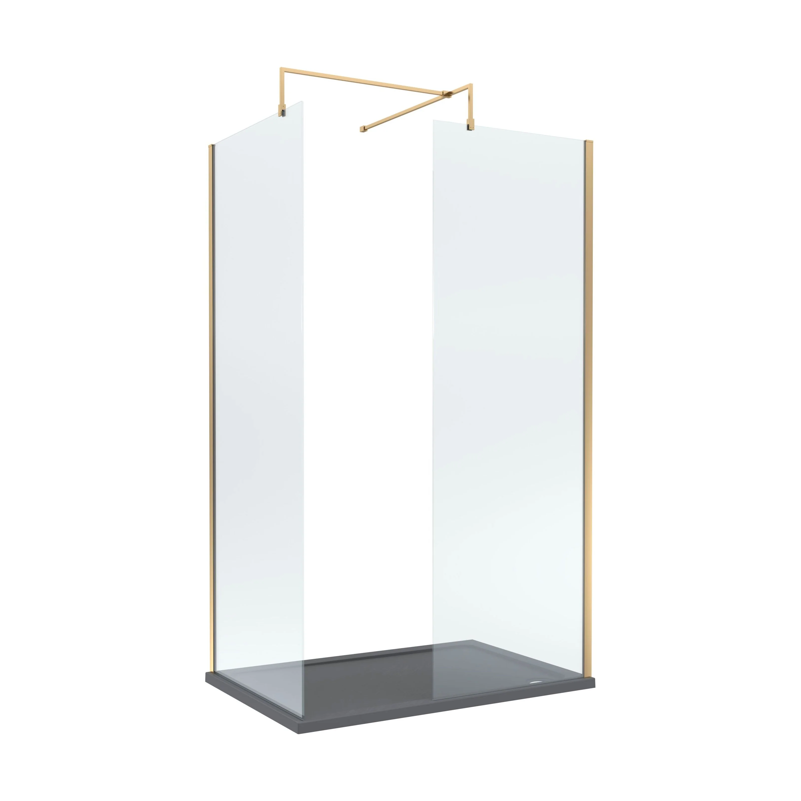Contemporary 8mm Glass Walk In Wetroom Screens and Shower Tray - Choice of Size and Finish - Image 36