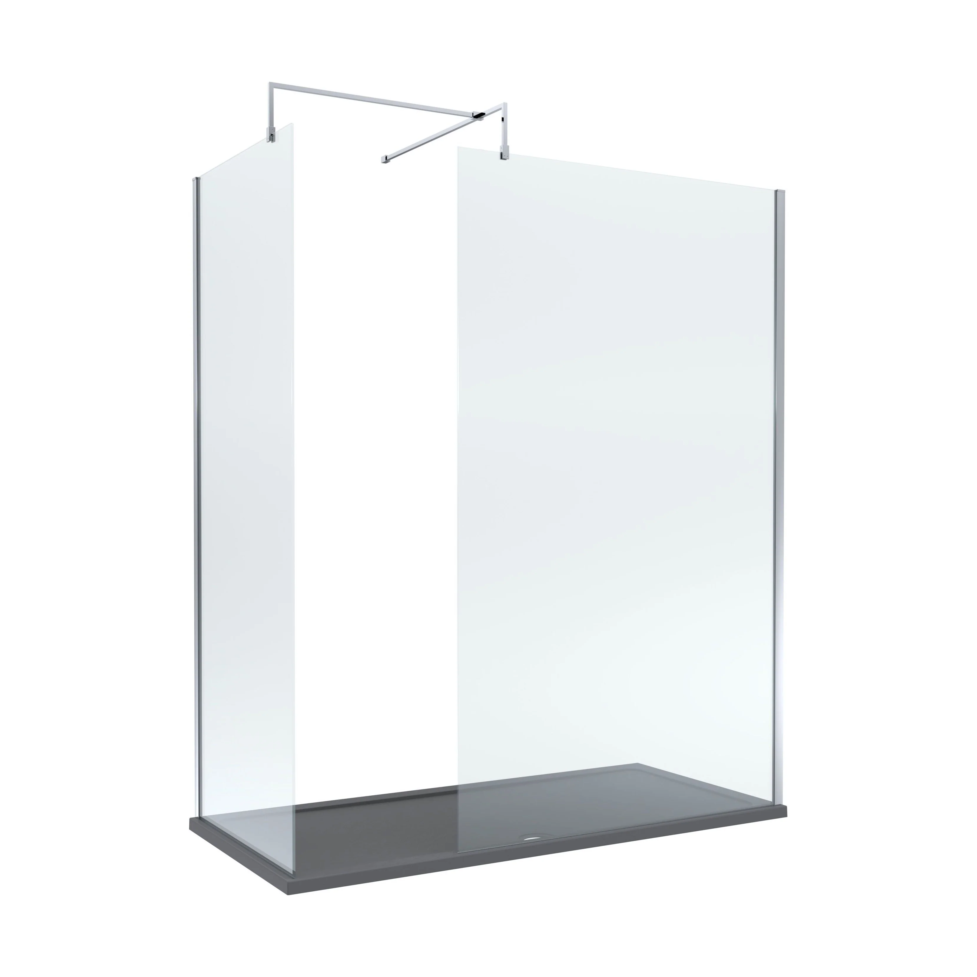 Contemporary 8mm Glass Walk In Wetroom Screens and Shower Tray - Choice of Size and Finish - Image 49