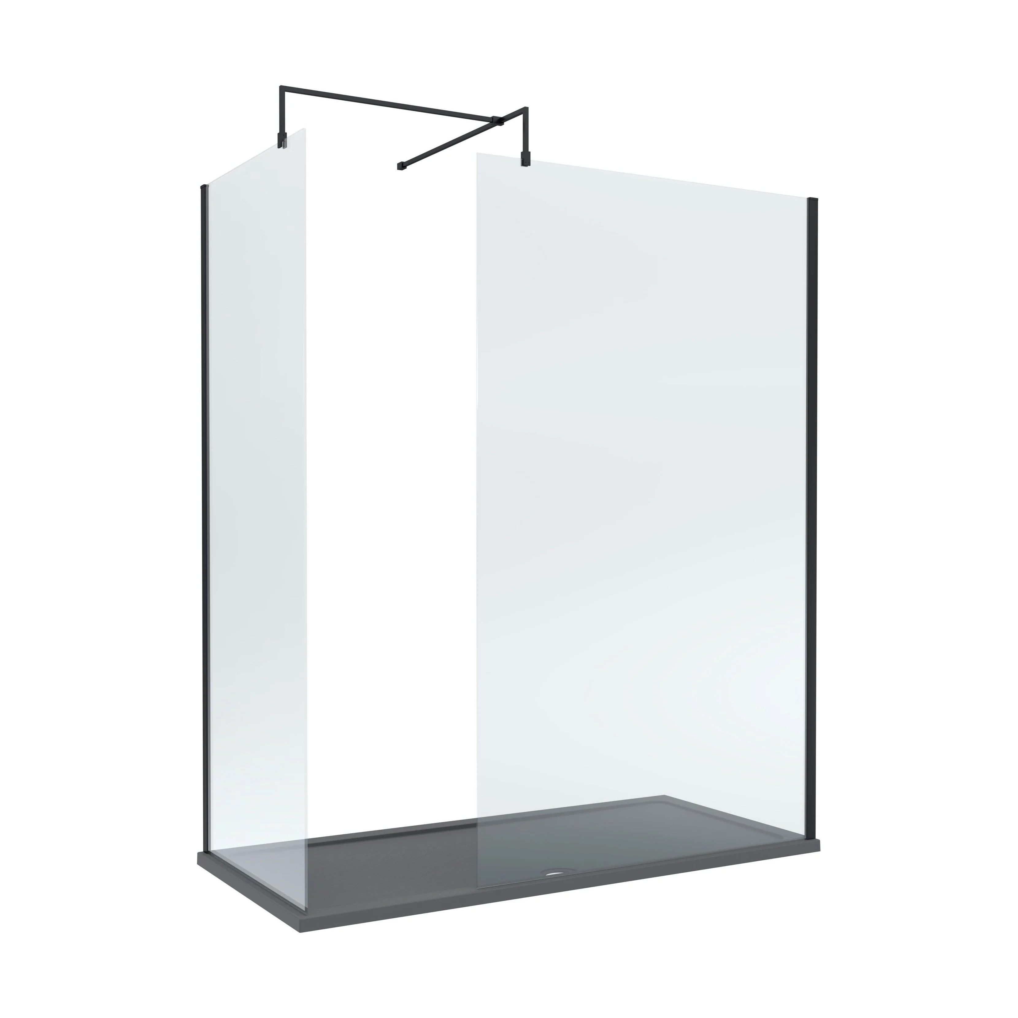 Contemporary 8mm Glass Walk In Wetroom Screens and Shower Tray - Choice of Size and Finish - Image 50