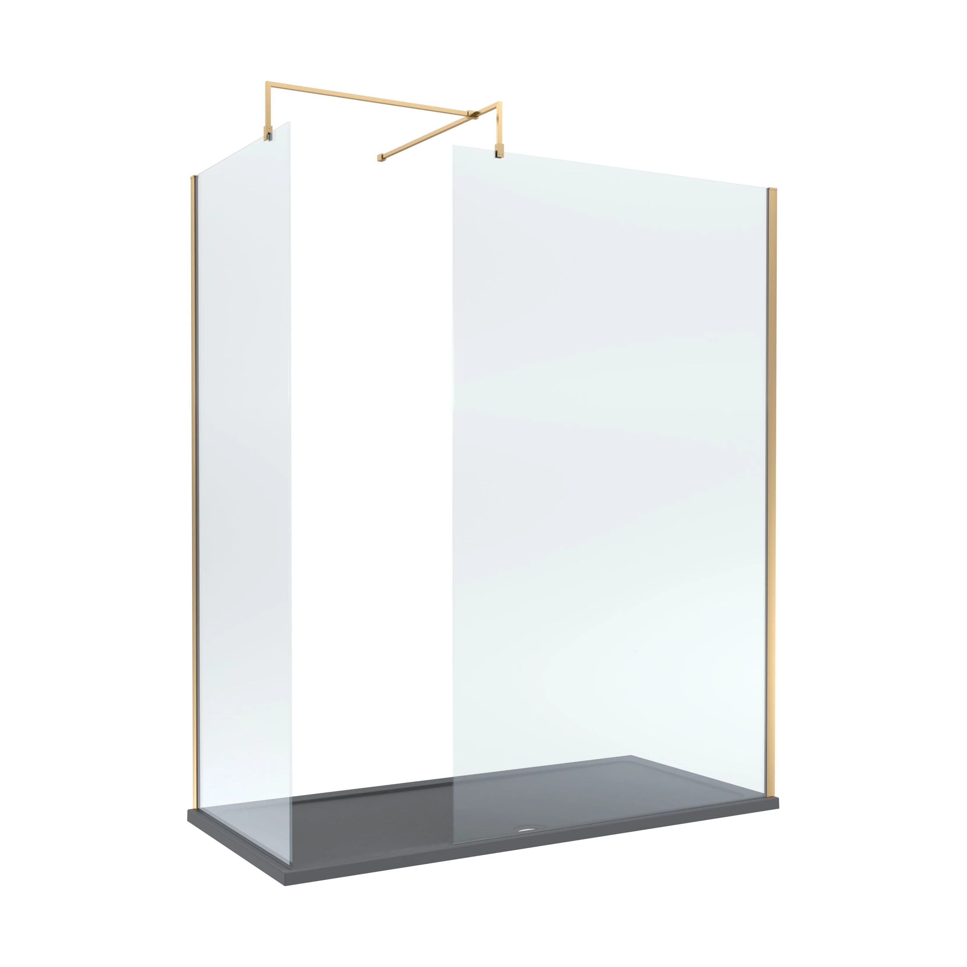 Contemporary 8mm Glass Walk In Wetroom Screens and Shower Tray - Choice of Size and Finish - Image 54