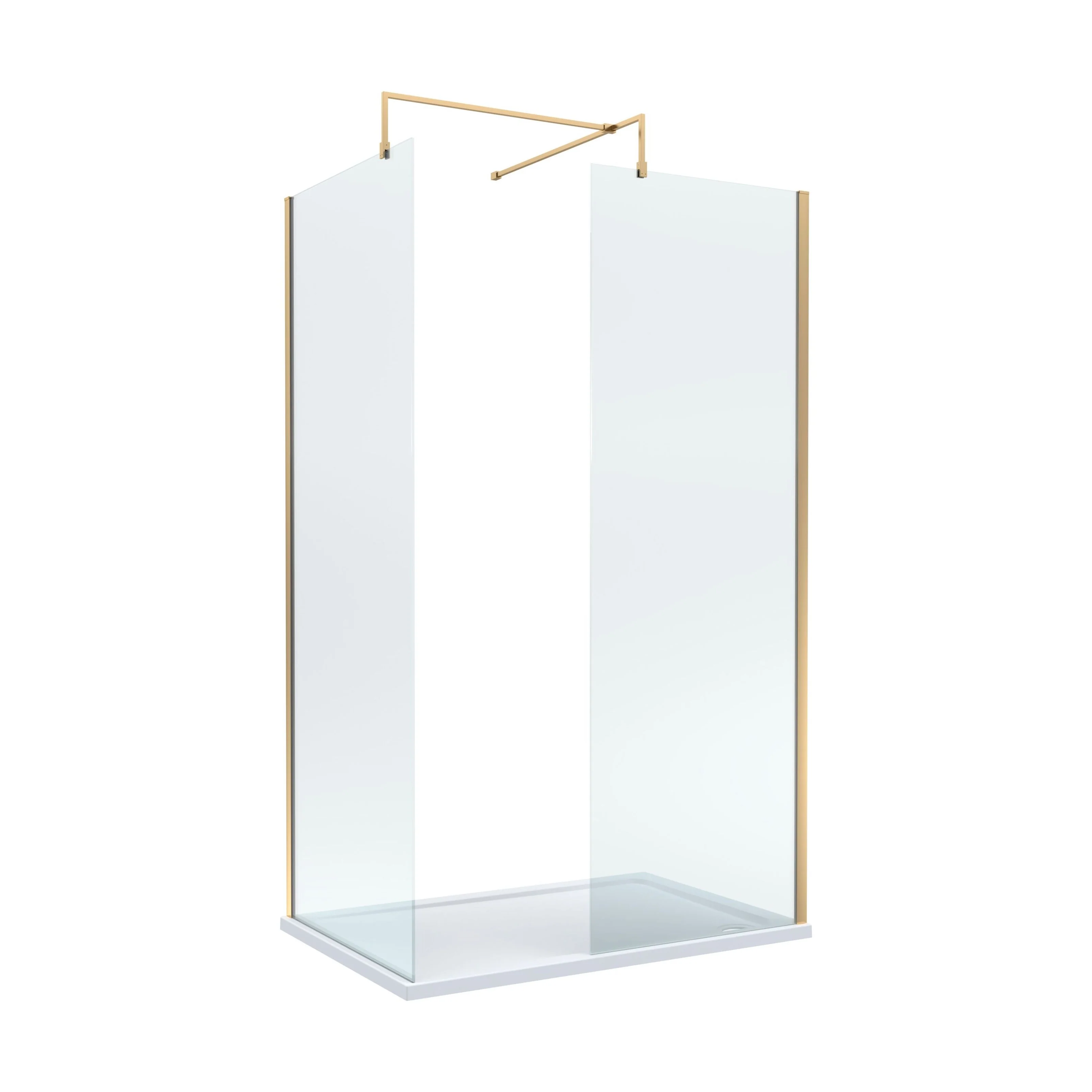 Contemporary 8mm Glass Walk In Wetroom Screens and Shower Tray - Choice of Size and Finish - Image 6