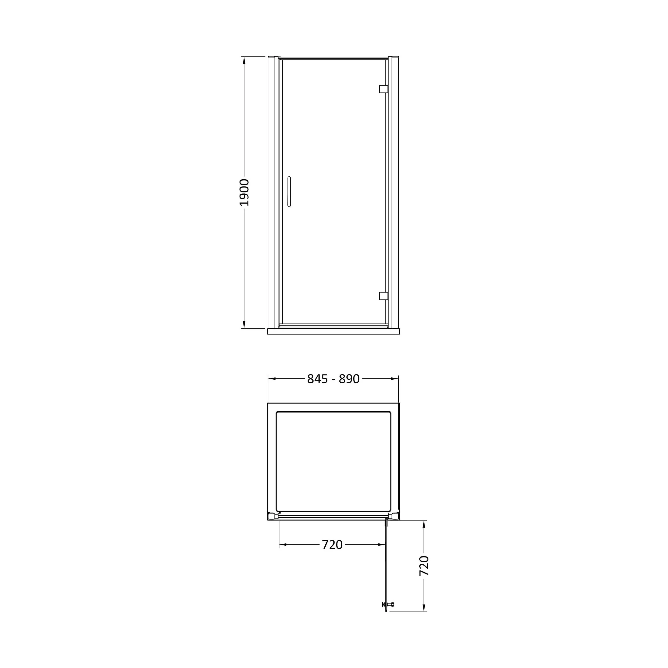 8mm Toughened Safety Glass Hinged Shower Door, Side Panel and Shower Tray - Choice of Size and Finish - Image 21