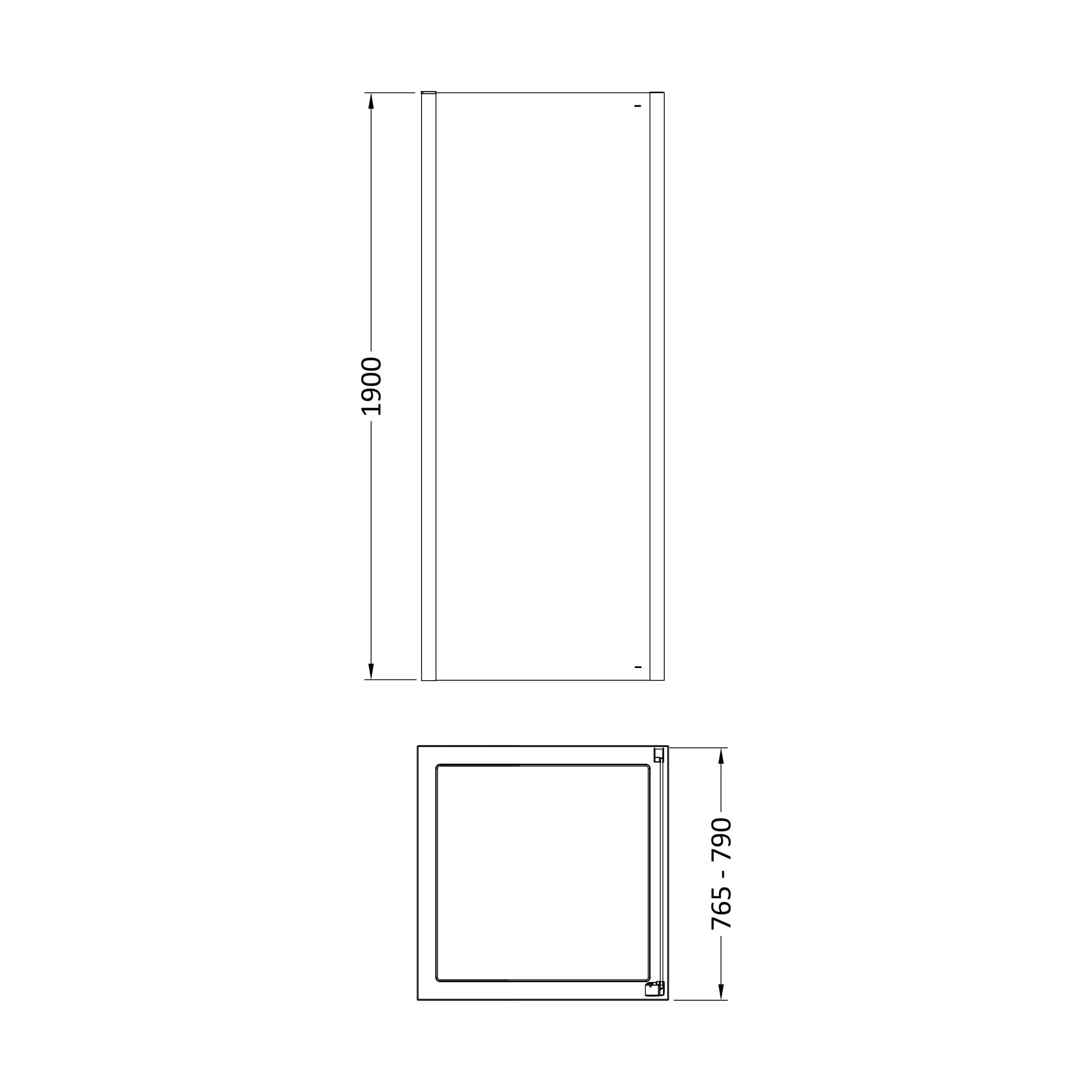 Ellenhall 8mm Toughened Safety Glass Shower Side Panel, 1900mm Height - Choice of Size and Finish - Image 22