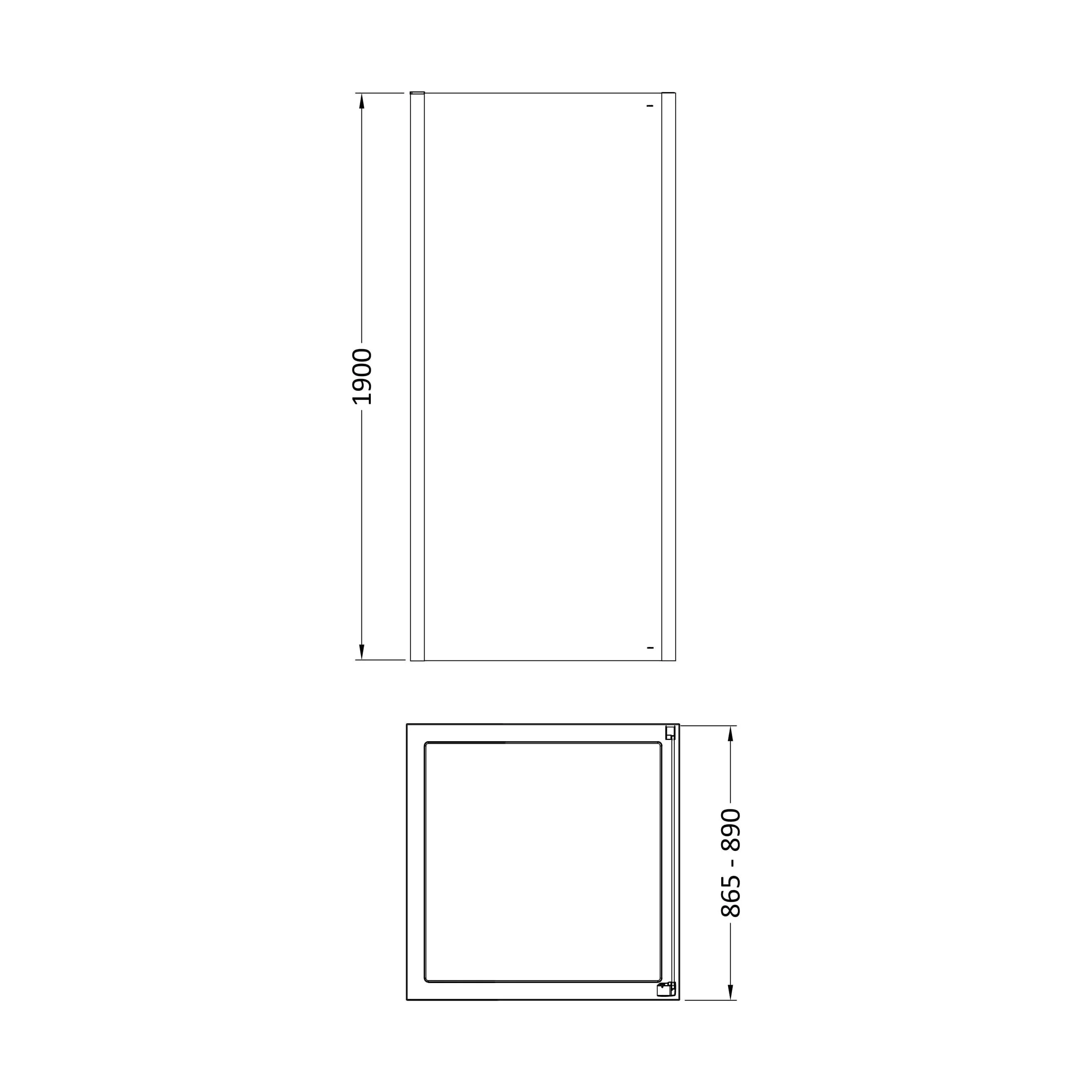 Ellenhall 8mm Toughened Safety Glass Shower Side Panel, 1900mm Height - Choice of Size and Finish - Image 27