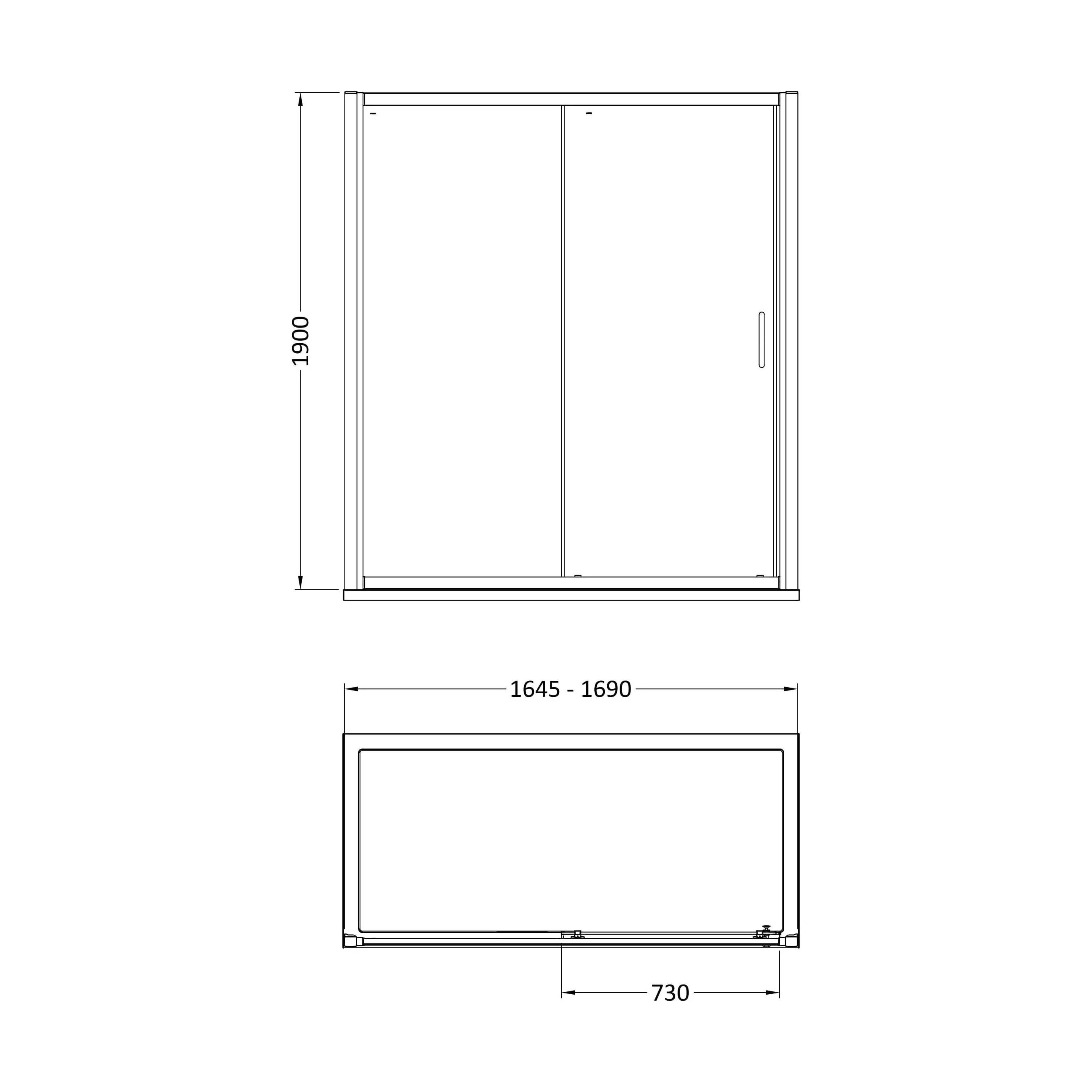 Ellenhall 8mm Toughened Safety Glass Sliding Shower Door, 1900mm Height - Choice of Size and Finish - Image 27