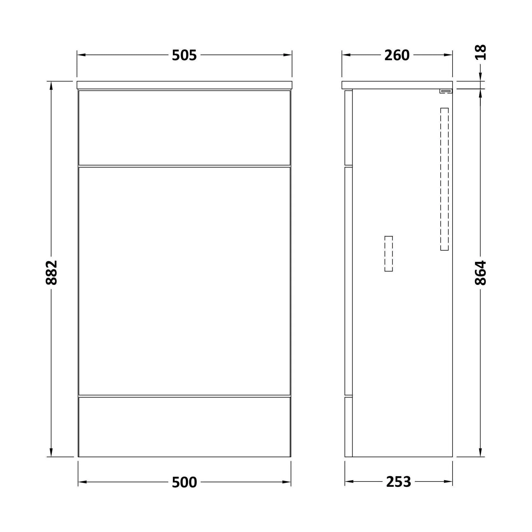 Alrewas Contemporary Floor Standing Compact WC Unit with Coordinating Worktop, Gloss Grey, 500mm - Image 2