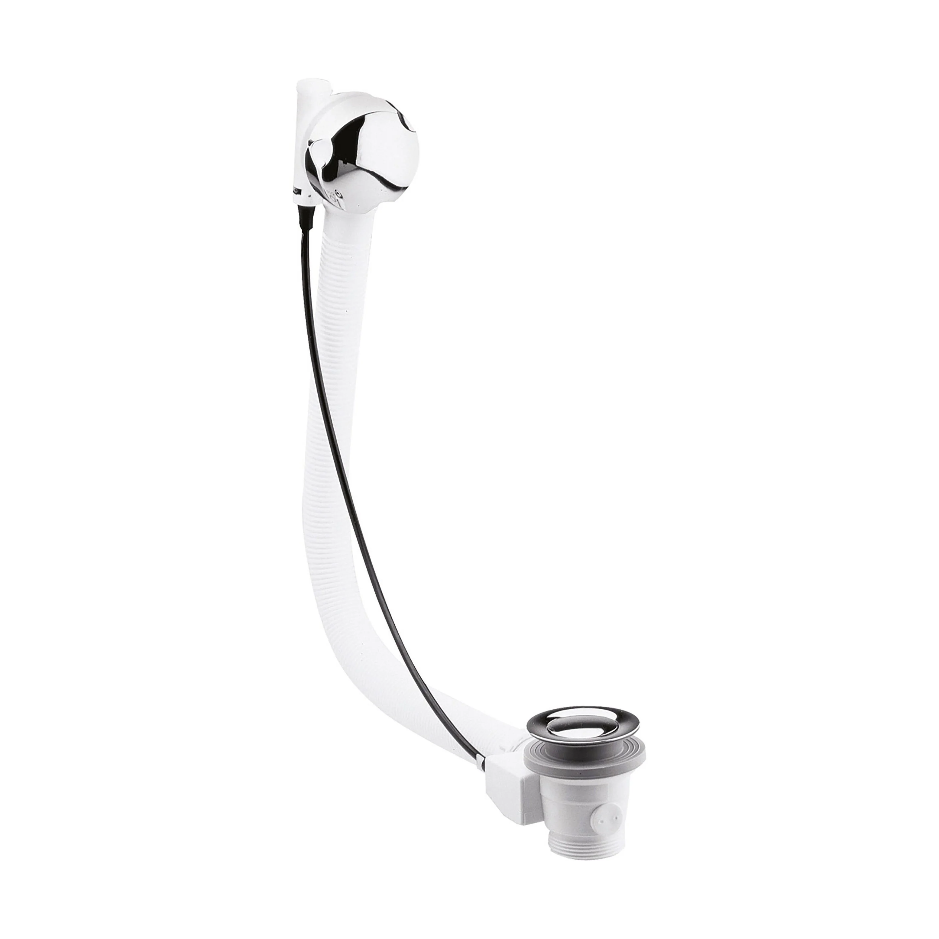 Balterley Bath Pop Up Waste with Round Overflow, For Baths up to 10mm Thick - Chrome Finish