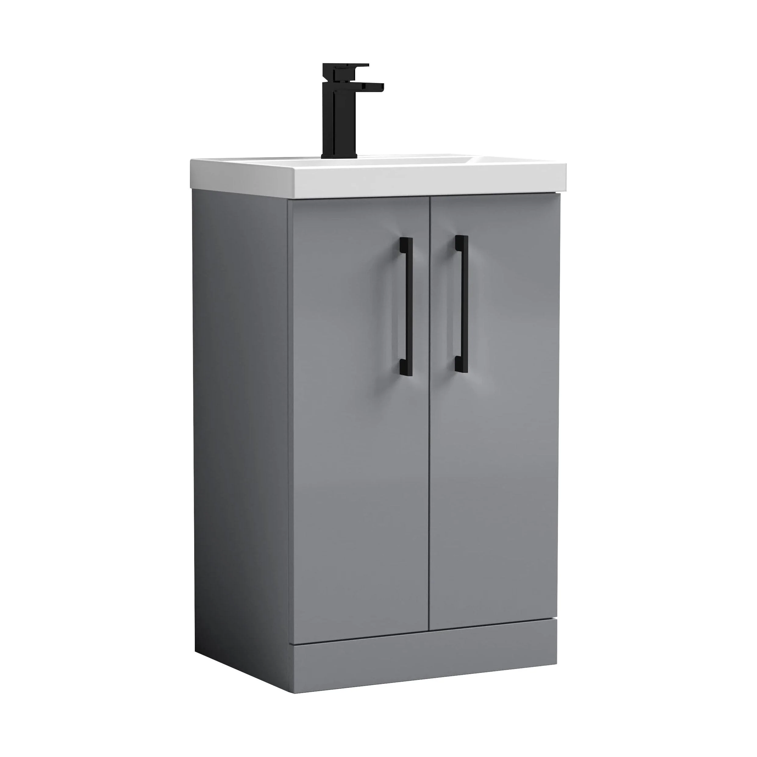 Bramshall Floor Standing 2 Door Vanity Basin Unit with Mid-Edge Basin, 500mm, Choice of Colour and Handle Finish - Image 32