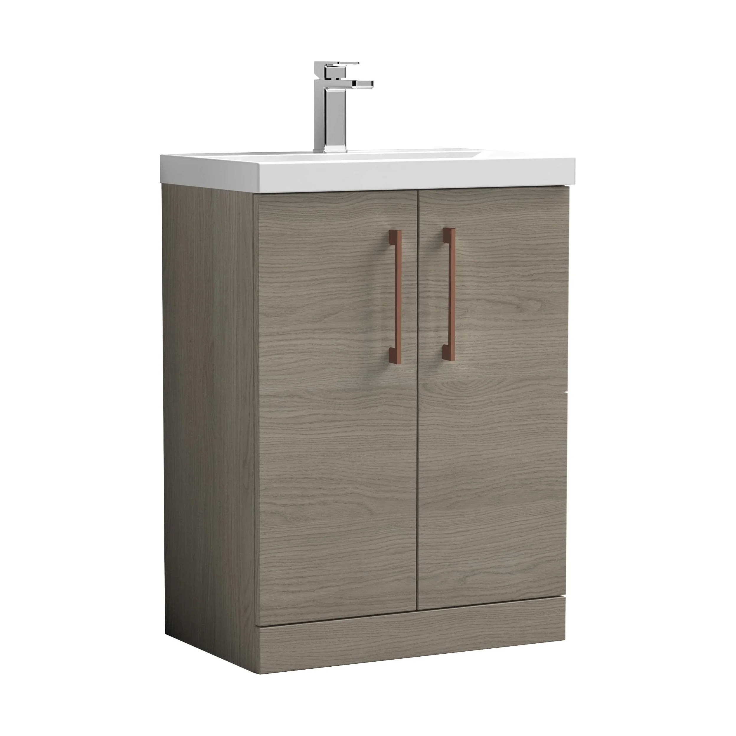 Bramshall Floor Standing 2 Door Vanity Basin Unit with Mid-Edge Basin, 500mm, Choice of Colour and Handle Finish - Image 52
