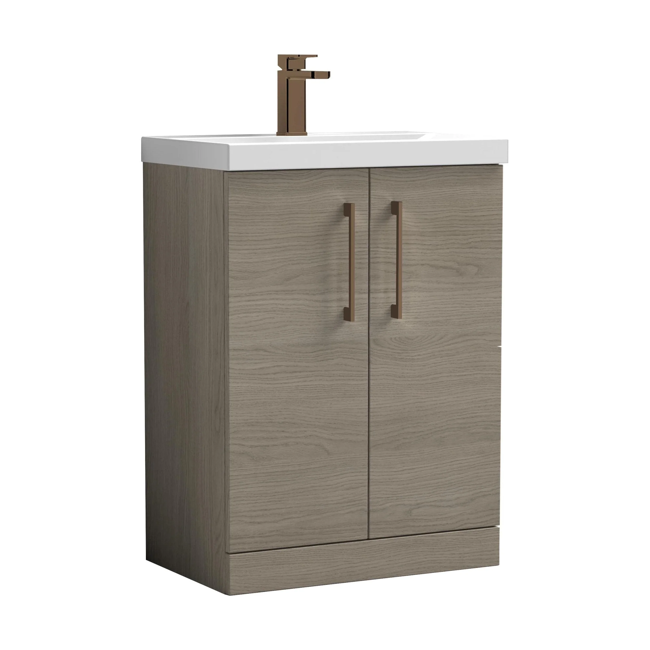 Bramshall Floor Standing 2 Door Vanity Basin Unit with Mid-Edge Basin, 500mm, Choice of Colour and Handle Finish - Image 53