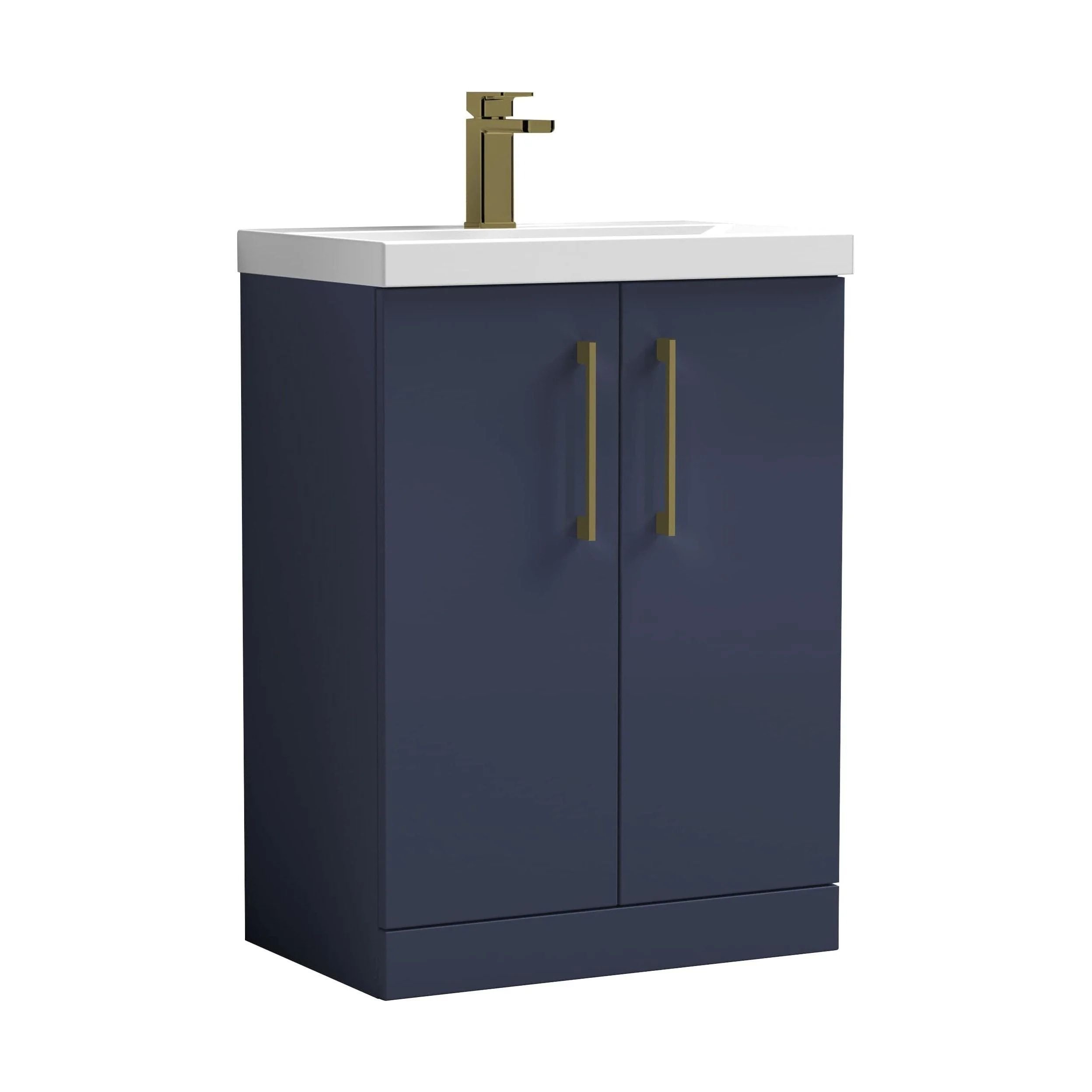 Bramshall Floor Standing 2 Door Vanity Basin Unit with Mid-Edge Basin, 500mm, Choice of Colour and Handle Finish - Image 65