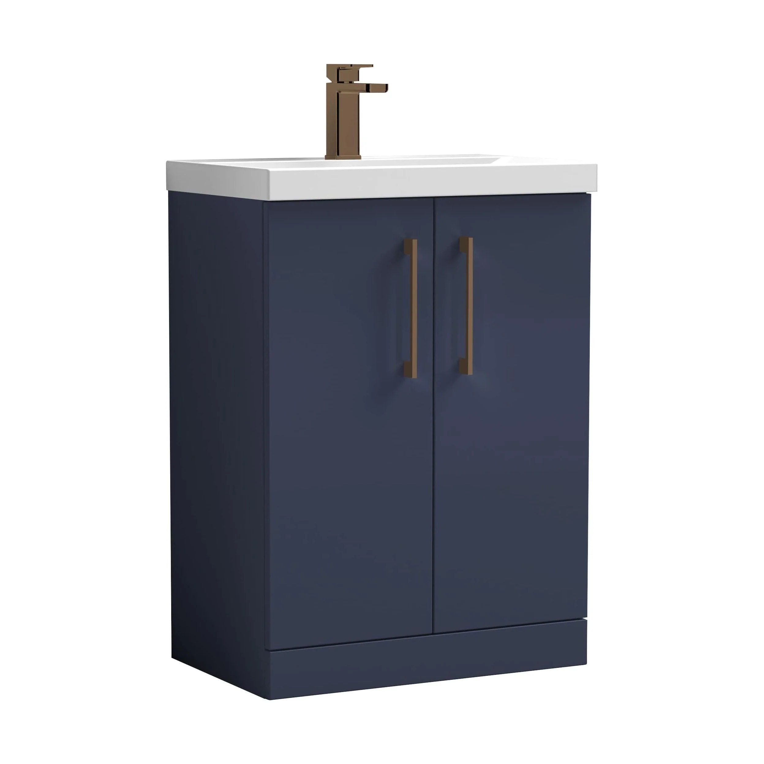Bramshall Floor Standing 2 Door Vanity Basin Unit with Mid-Edge Basin, 600mm, Choice of Colour and Handle Finish - Image 68