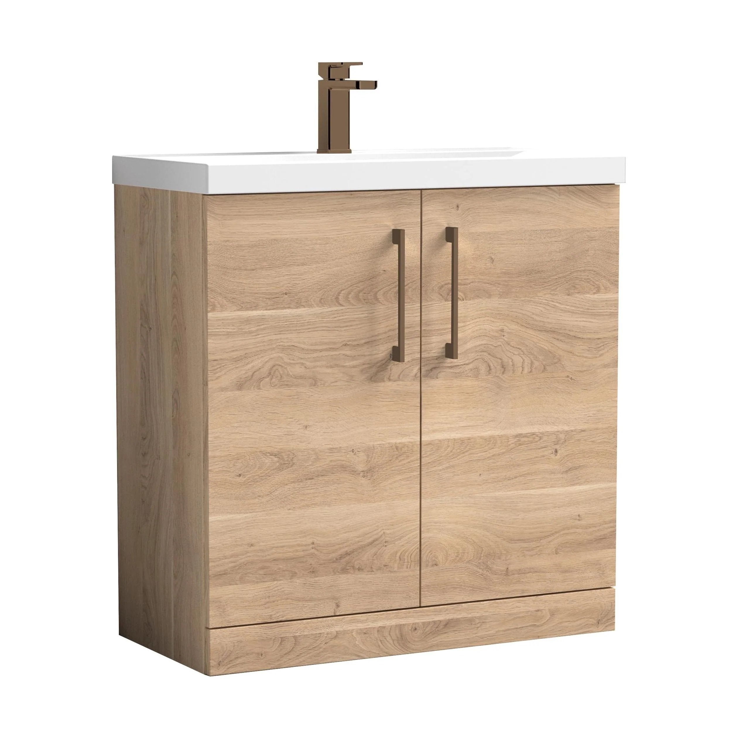 Bramshall Floor Standing 2 Door Vanity Basin Unit with Mid-Edge Basin, 600mm, Choice of Colour and Handle Finish - Image 88
