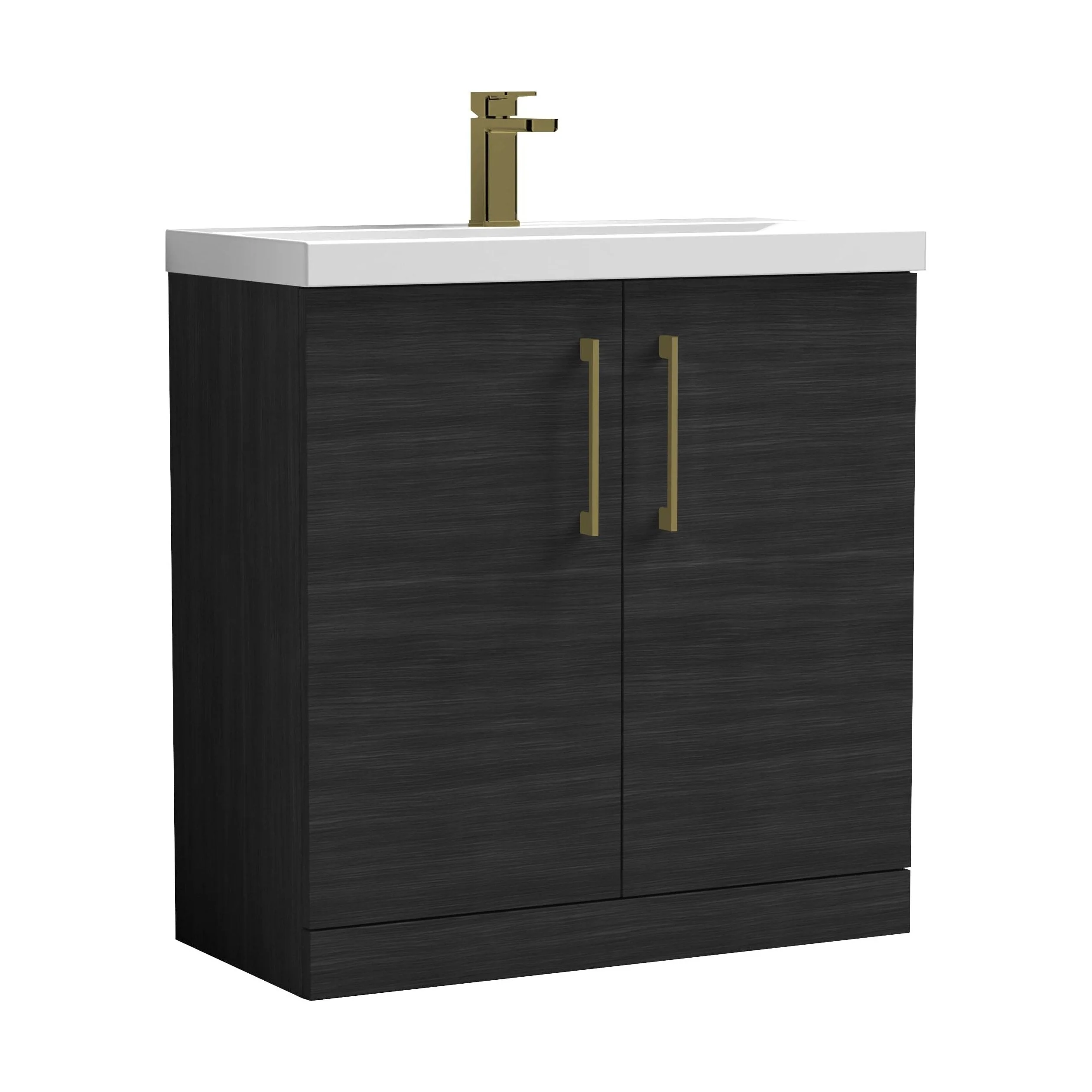 Bramshall Floor Standing 2 Door Vanity Basin Unit with Mid-Edge Basin, 800mm, Choice of Colour and Handle Finish - Image 104
