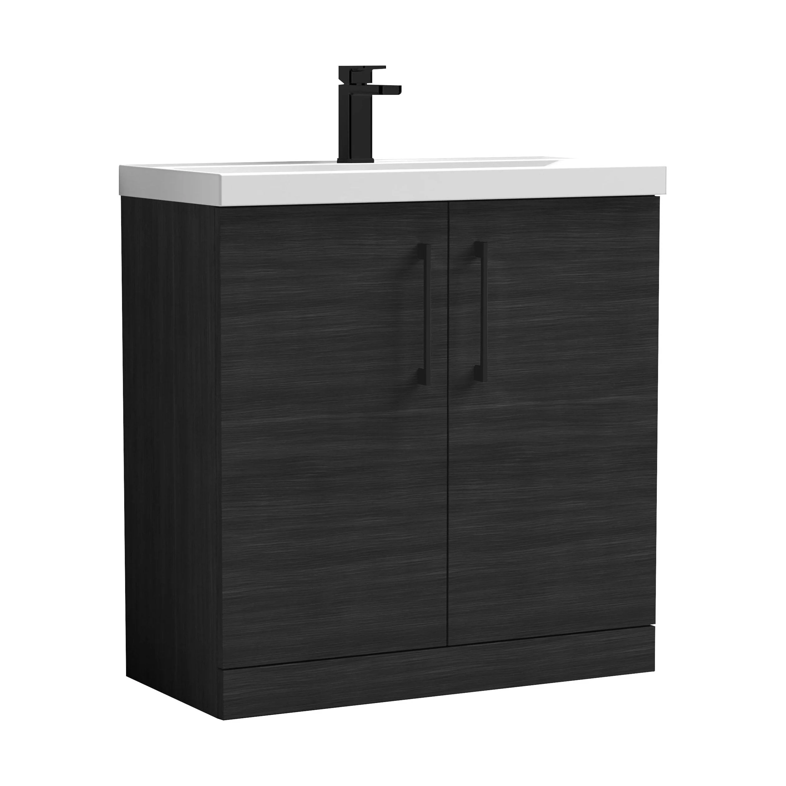 Bramshall Floor Standing 2 Door Vanity Basin Unit with Mid-Edge Basin, 800mm, Choice of Colour and Handle Finish - Image 105