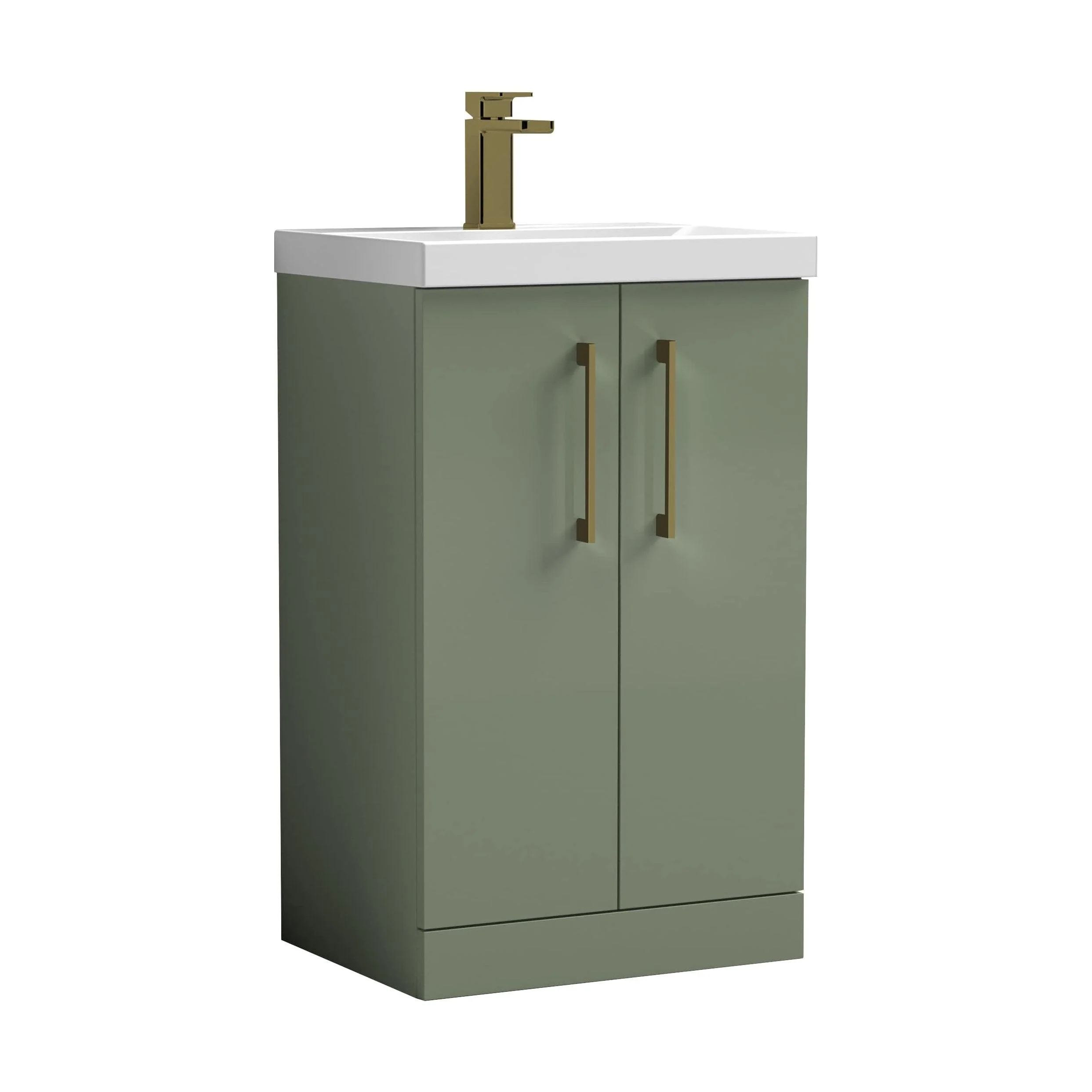 Bramshall Floor Standing 2 Door Vanity Basin Unit with Mid-Edge Basin, 800mm, Choice of Colour and Handle Finish - Image 108